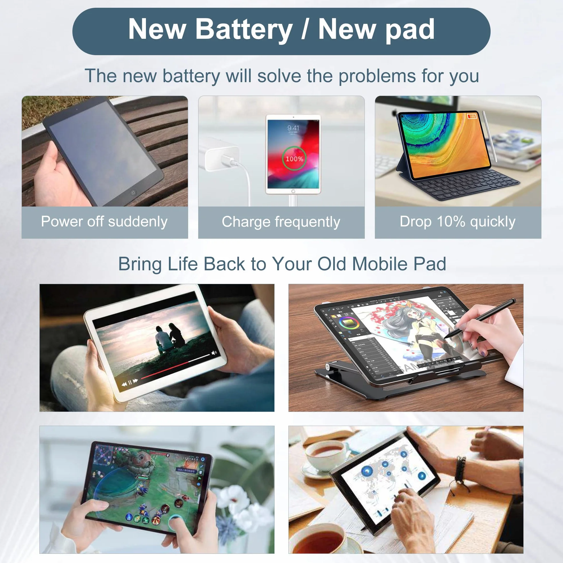 Batería de Recambio BN4E Compatible con Xiaomi Pad 5 con Herramientas