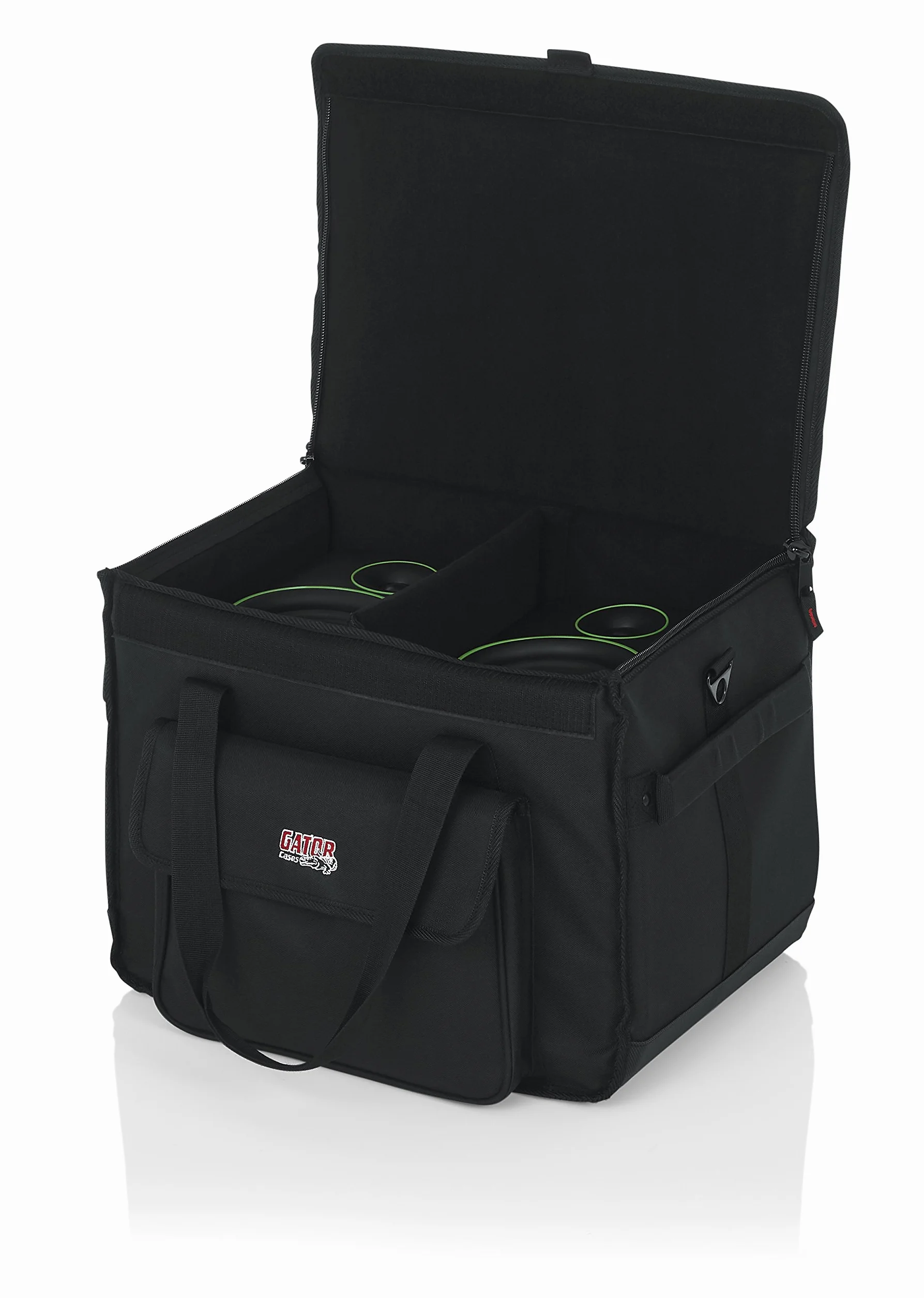 Gator Cases Studio Monitor Tote Bag Tiene capacidad para 2 monitores amplificados de hasta 5" de rango de controladores; se adapta a JBL, Mackie, KRK, y más (G-STUDIOMON1)