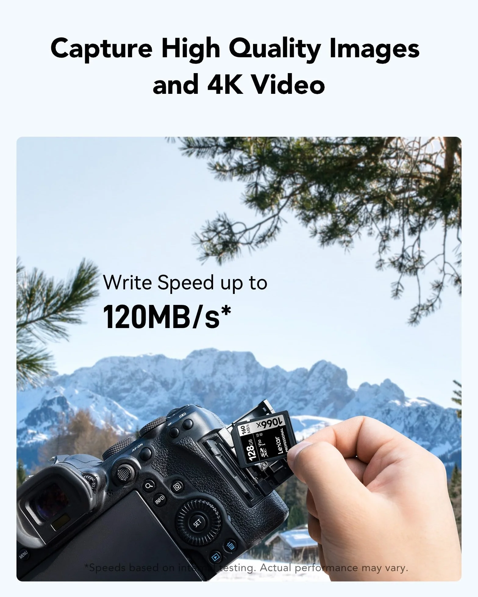 Lexar Tarjeta SD Profesional 1066x de 128 GB, SDXC UHS-I hasta 160 MB/s de Lectura, 120 MB/s de Escritura, V30/U3/C10 para Cámaras DSLR y Videocámaras HD
