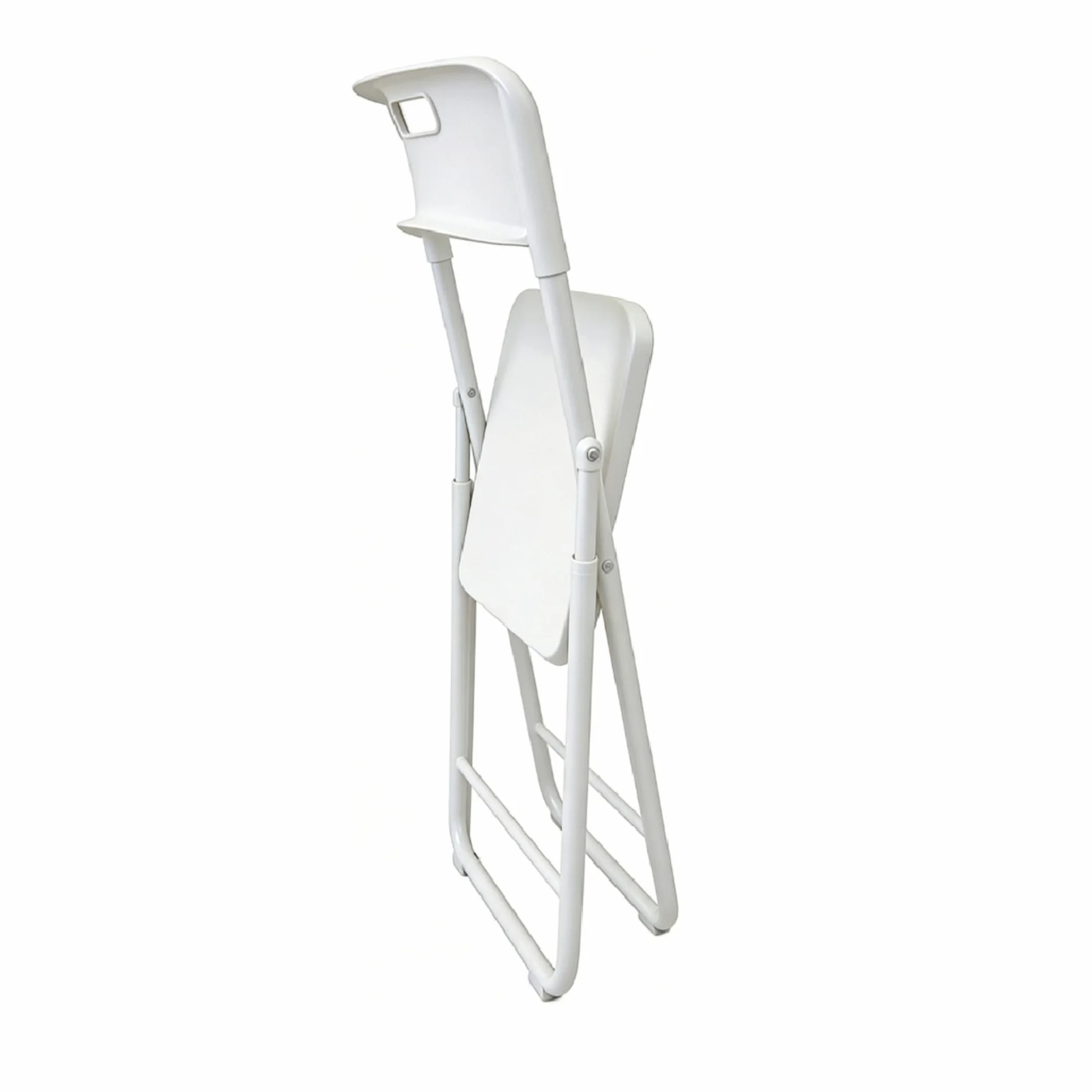 Sillas Plegables Blancas 10 Pack Estructura Hierro Reforzado Asiento Plástico Rígido 75x40x39 cm Apilable