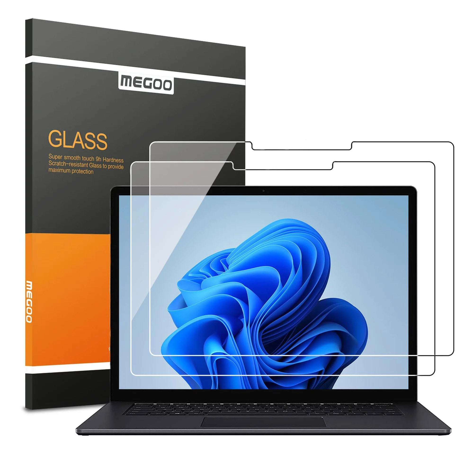 MEGOO [2 Piezas] Surface Laptop 5/Surface Laptop 4 Protector de Pantalla, Compatible con Microsoft Surface Laptop 3/2/1-13.5 pulgadas,Dureza 9H/Instalación Fácil