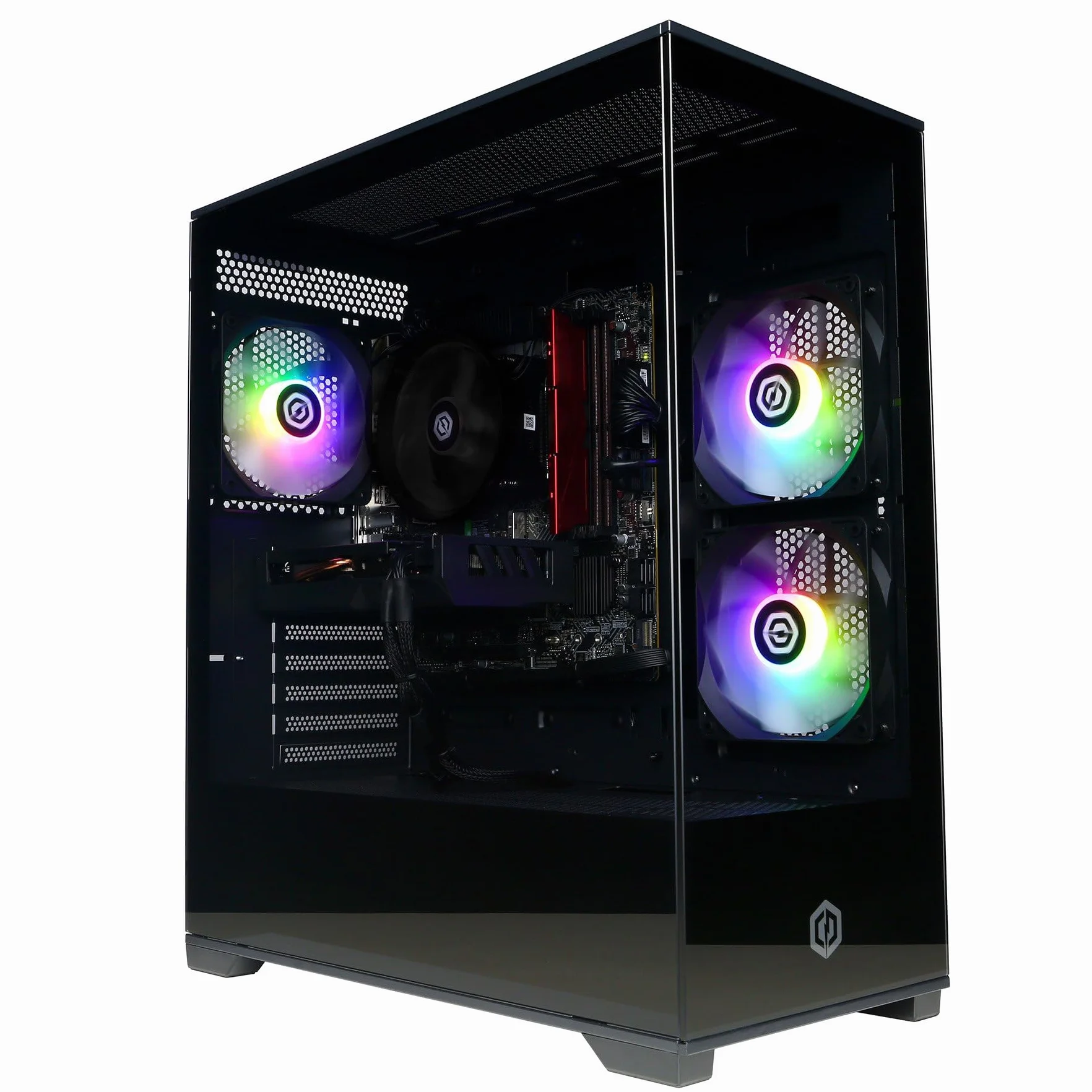 CYBERPOWERPC Wyvern Gaming PC - AMD Ryzen 7 5700X, Nvidia RTX 5060 8GB, 16GB RAM, 1TB NVMe SSD, 650W 80+ PSU, Wi-Fi, Windows 11, Prism Panoramic RGB Black