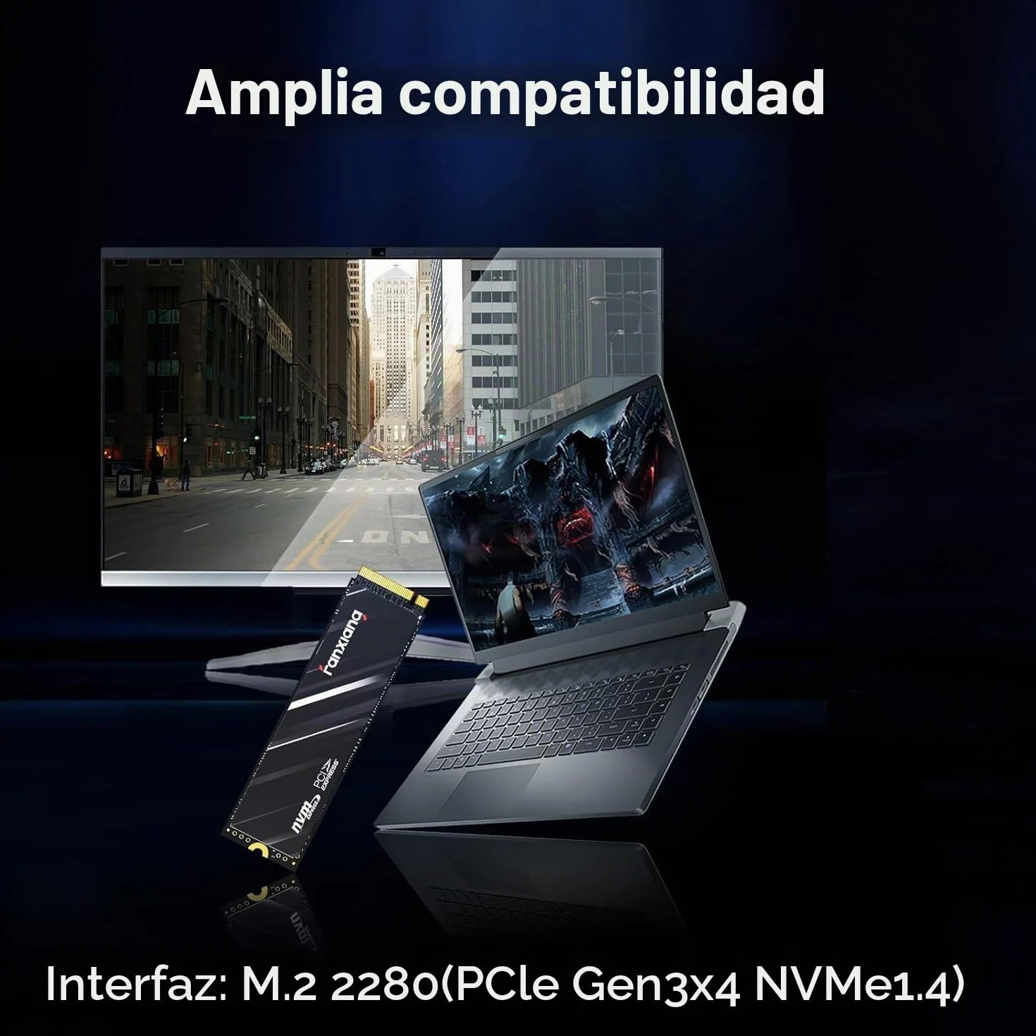 fanxiang M.2 SSD 512GB,NVMe SSD con disipador térmico, hasta 3000MB/S, PCIe Gen3 x4 2280,SSD Interno, caché SLC 3D NAND,Discos Duros -S501Q