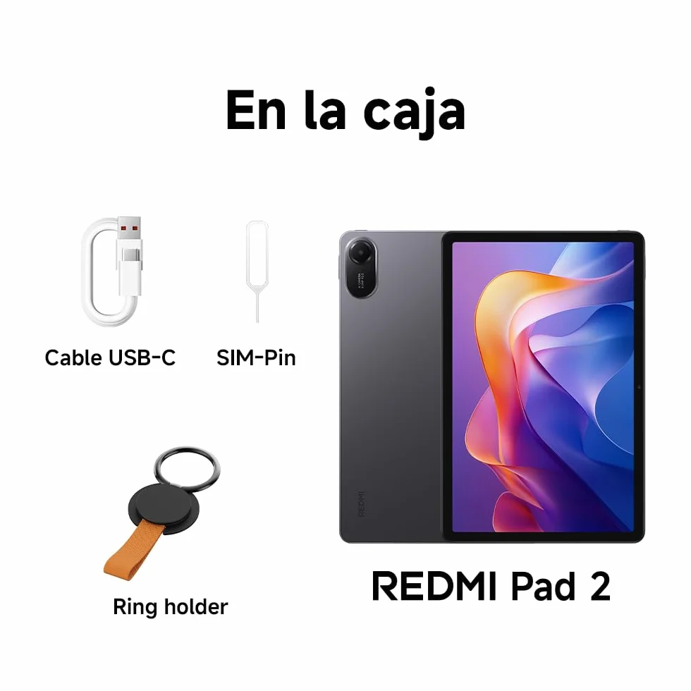 XIAOMI Redmi Pad 2 - Tablet de 11" 2.5K (MediaTek G100-Ultra, 4GB de RAM, 128GB de ROM, WiFi 5 + Bluetooth 5.3, Batería de 9000 mAh, Cargador no Incluido), Gris (Versión ES)