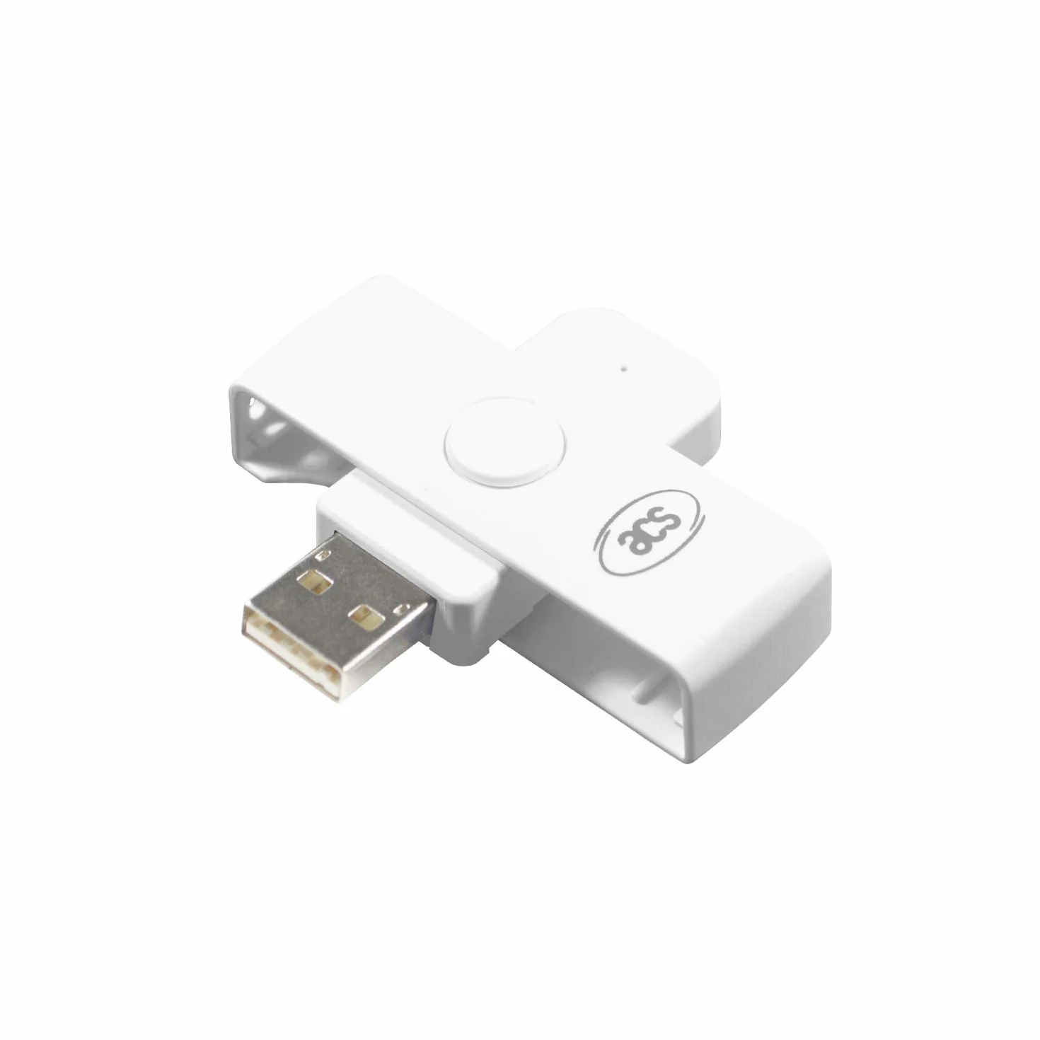 ACS ACR39U-N1 PocketMate II - Lector de Tarjetas Inteligentes Smart Card ID Eid USB Tipo A (DNI electrónico) Plegable y Compacto, Blanco