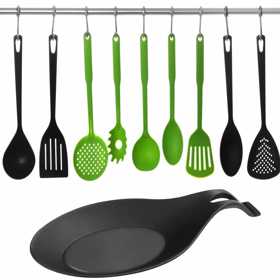 Soportes para Cucharas Silicona Grado Alimenticio Resistente Calor Forma Almendra Bandeja Cocina