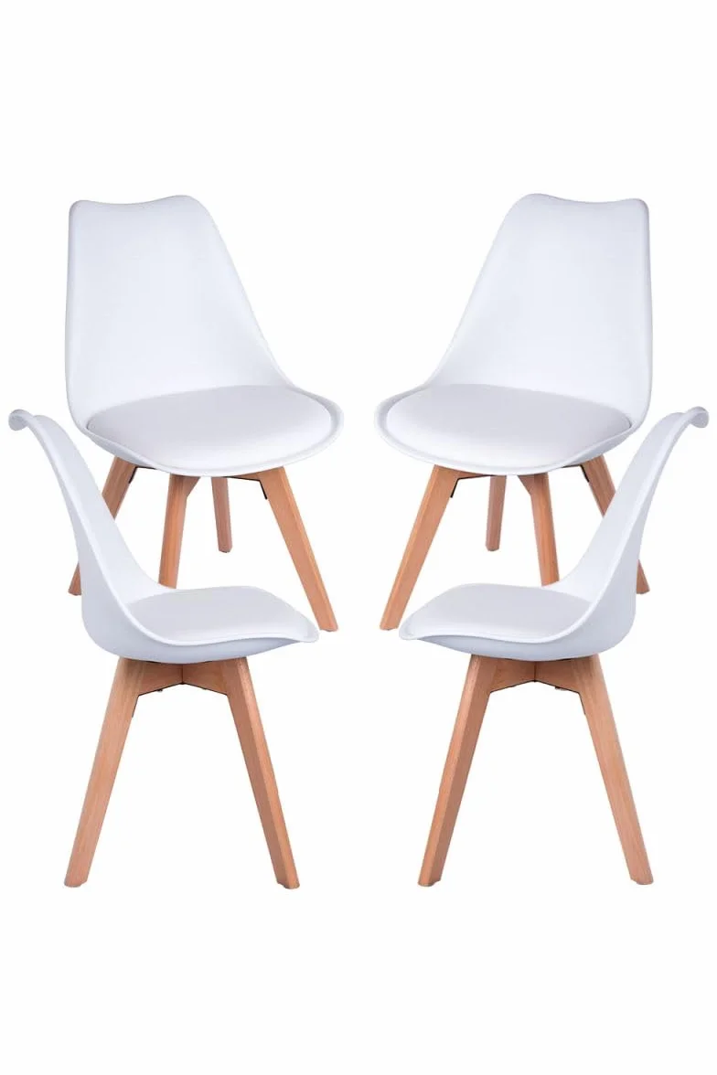 Regalos Miguel - Packs Sillas Comedor - Pack 4 Sillas Synk Basic - Blanco