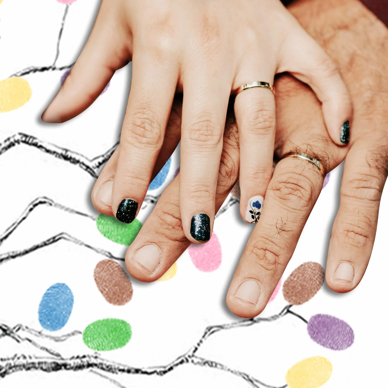 Árbol de Huellas Dactilares para Boda, Libro de Invitados de Lienzo DIY, 6 Colores