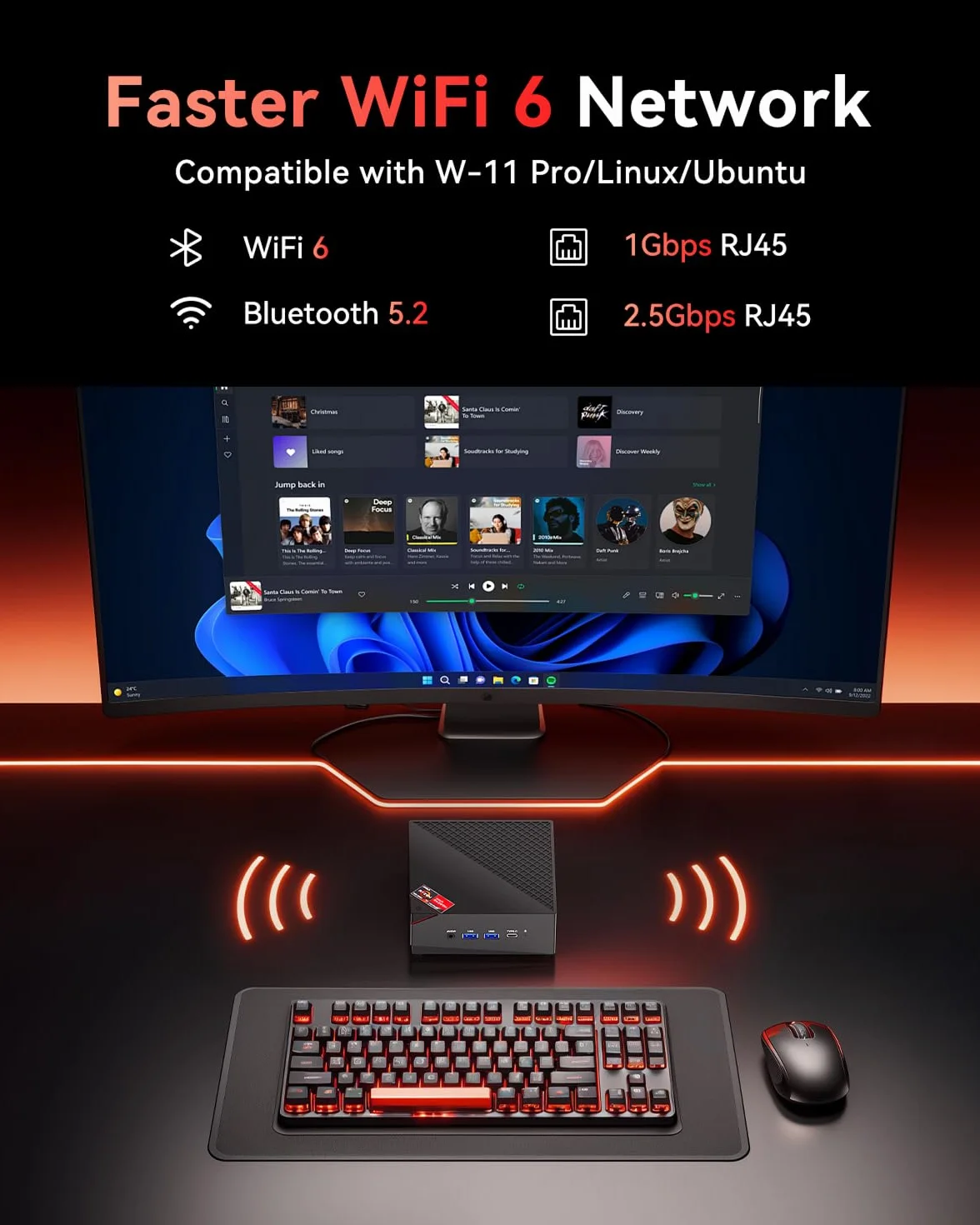 NiPoGi AM06PRO Mini PC Ryzen 7 7730U 32GB DDR4 1TB SSD 4K Triple Display WiFi 6 BT5.2 Dual LAN