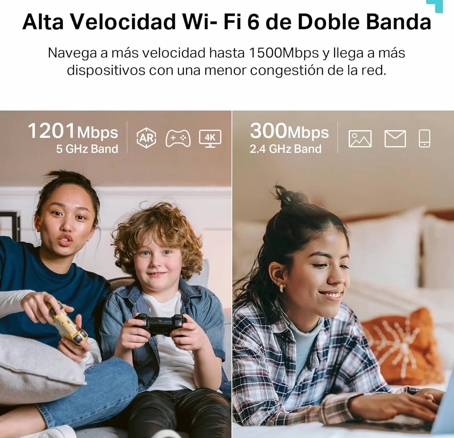 [Reacondicionado] TP-Link RE500X - WiFi 6 Repetidor, AX1500 WiFi, Puerto Ethernet Gigabit 10/100/1000 Mbos, Compatible con Todos los Routers