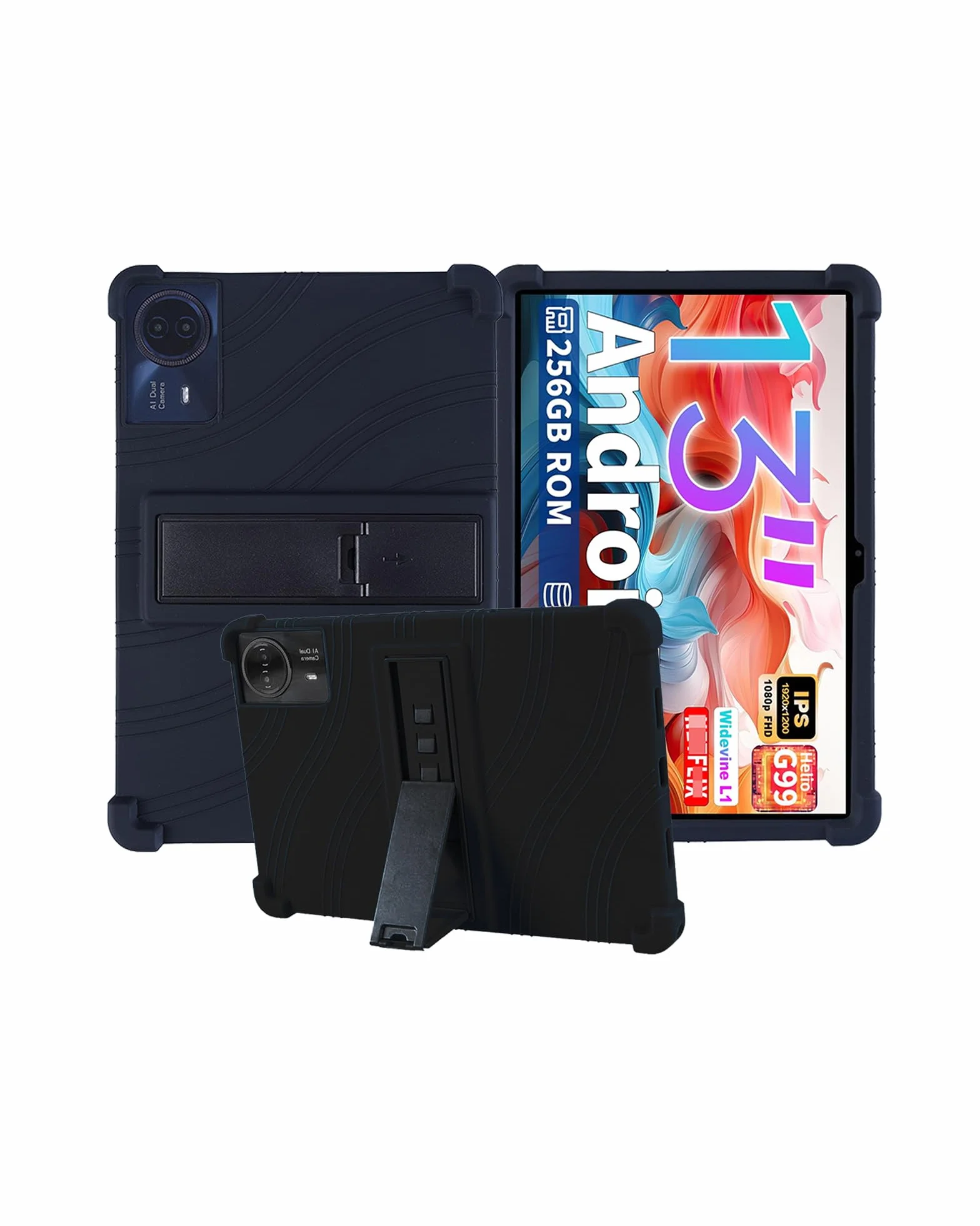 BOVUGAC - Funda para tablet TECLAST T65Max de 13 pulgadas, silicona suave, ajustable, a prueba de golpes, apta para niños, para TECLAST T65Max de 13 pulgadas (negro)
