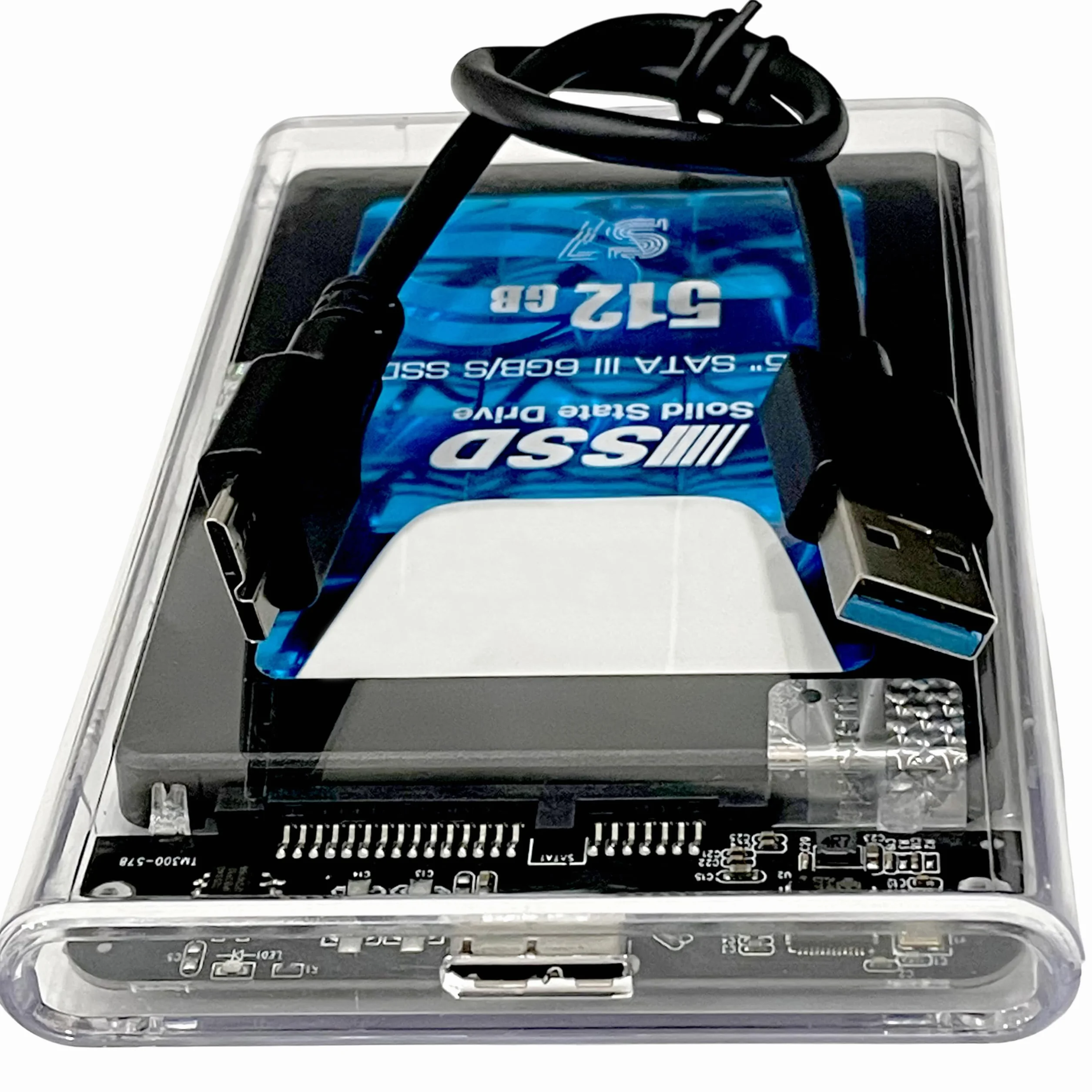 Disco Duro Externo SSD 512 GB 520Mb/s USB 3.0 Alta Velocidad 512GB 2.5" SATA con Carcasa y Cable USB 3.0 Compatible con Todos los Sistemas Operativos Consolas TV PC Desktop Laptops Notebooks 51CH044R