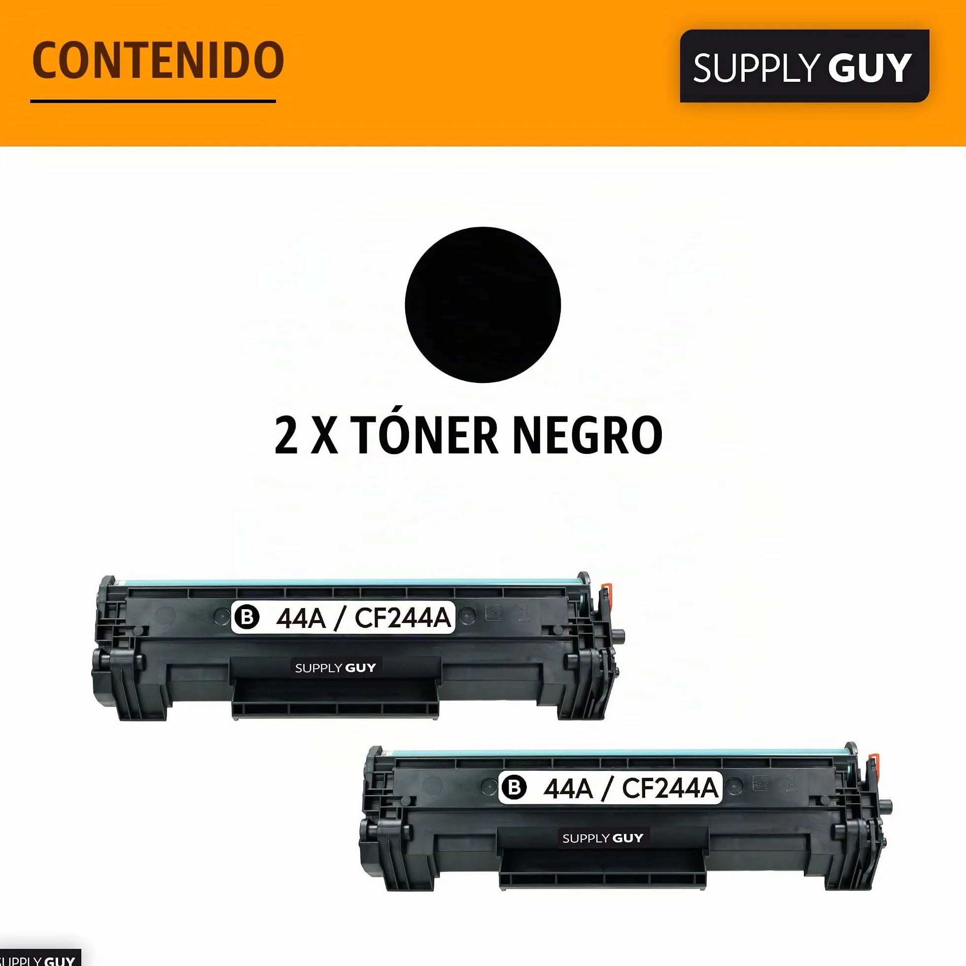 Supply Guy Toner Compatible con CF244A HP 44A para HP LaserJet Pro M15a M15w MFP M28a MFP M28w Negro Multipack (2X Cartuchos de Toner con Chip)