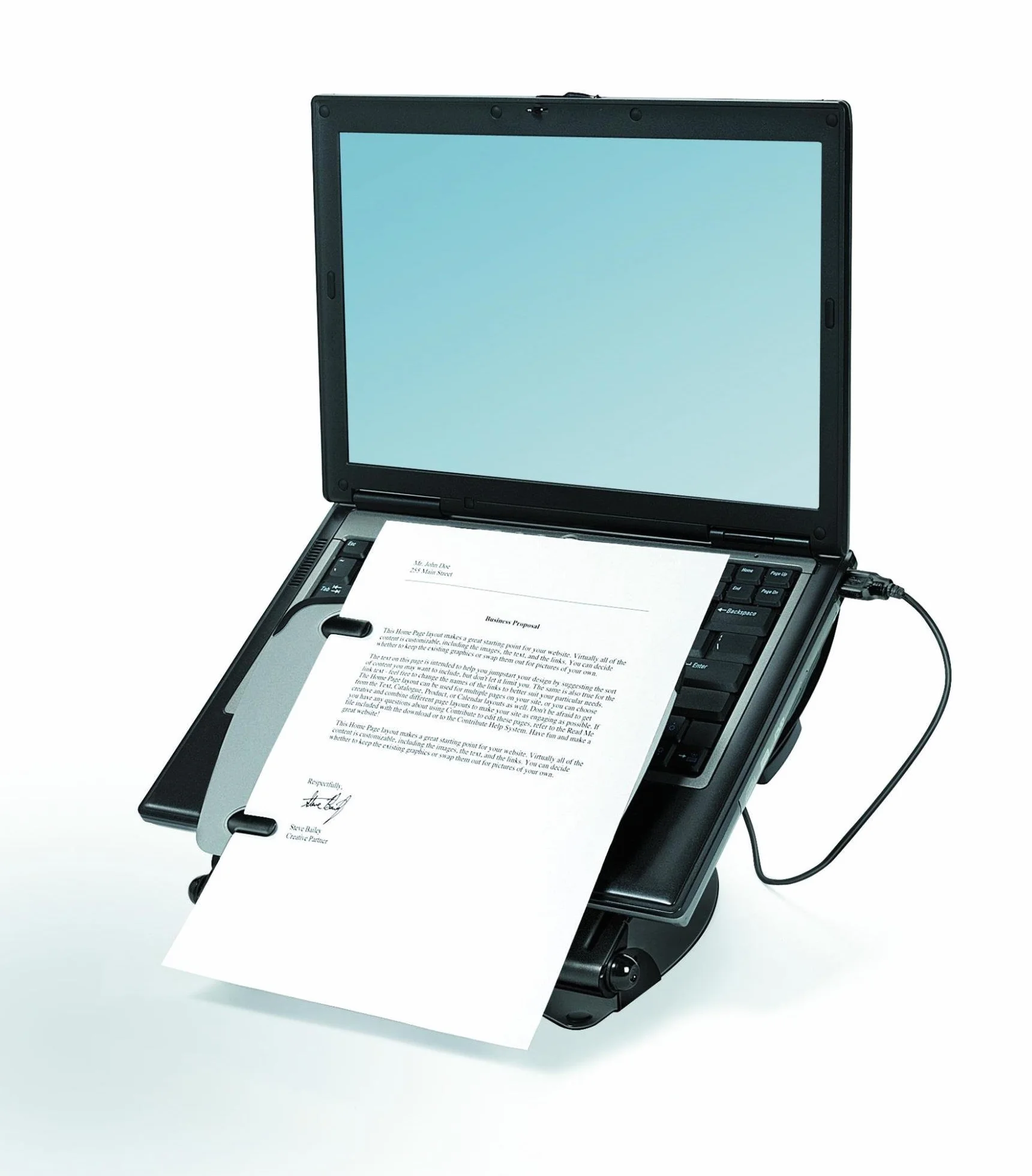 Fellowes - Professional Series - Soporte Elevador para Pantalla de Portátiles de hasta 17". Eleva la Pantalla de su ordenador para situarlo a la Altura de los Ojos