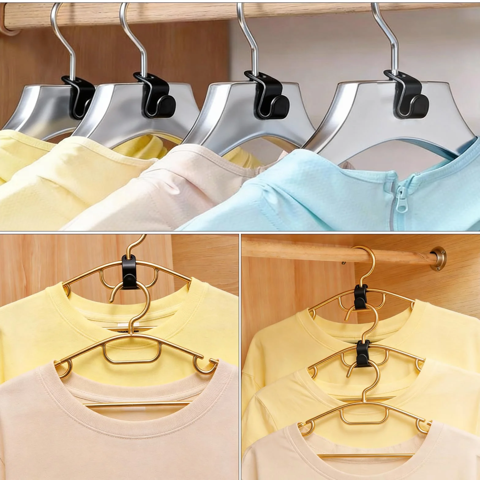 Ganchos Ahorradores de Espacio, Gancho Perchas Plastico, Multiperchas para Colgar Ropa, Organizadores de Armario