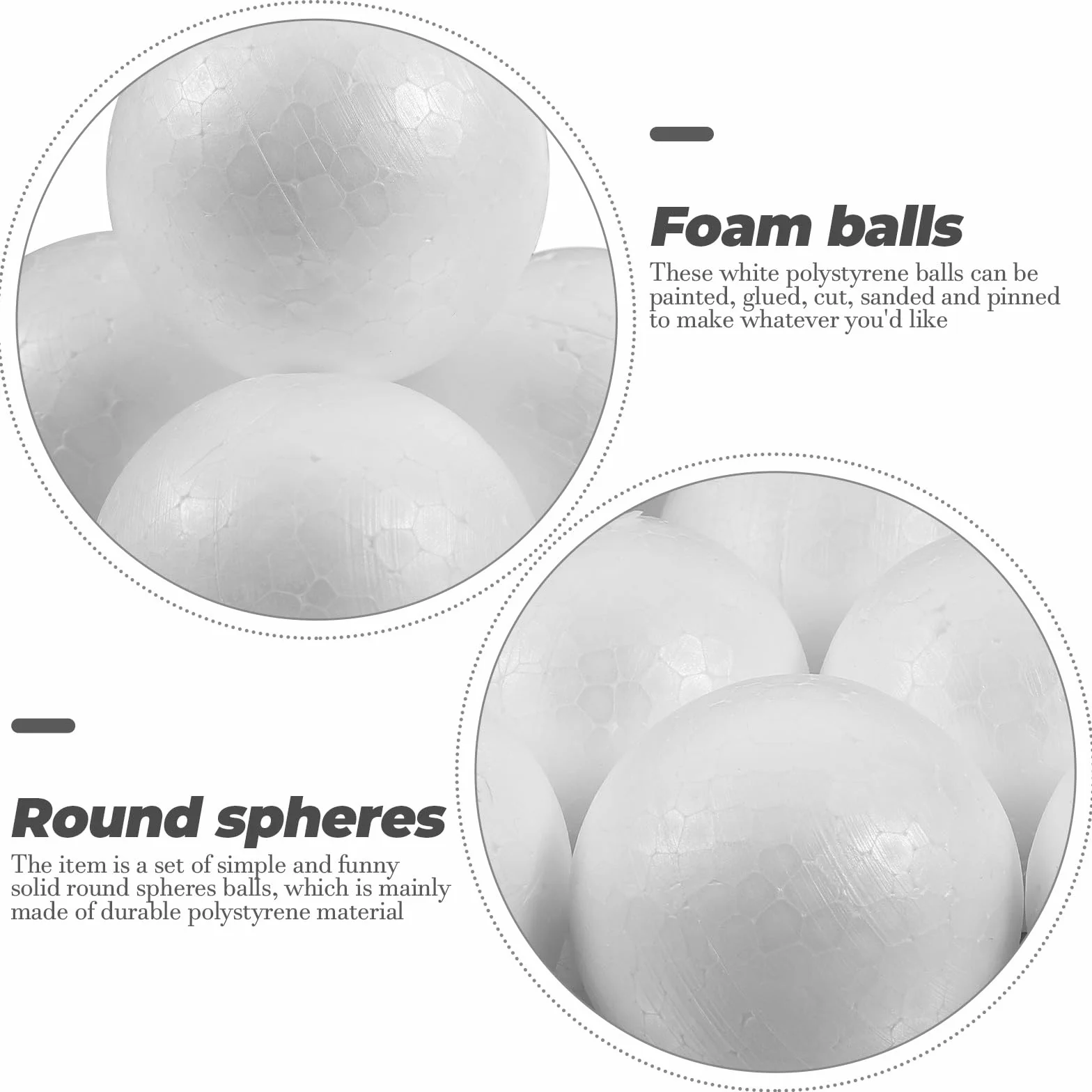 Bolas de Poliestireno 5 cm 50 Piezas para Manualidades DIY Navidad Bodas
