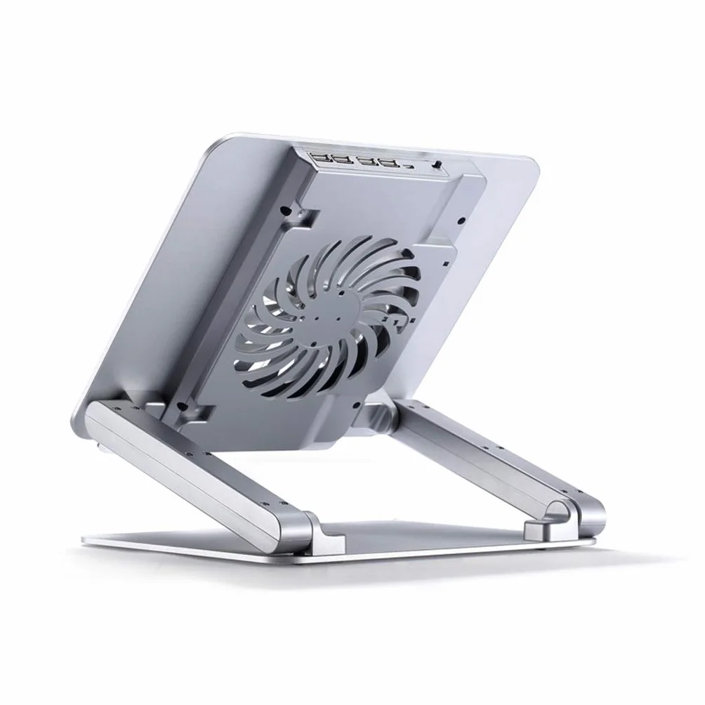 Soporte Portátil Laptop Stand, vertical portátil con ventilador de calor-Vent, ajustable ergonómico soporte de sobremesa portátil titular de plata Compatible con 17,3" y debajo de todo Portátiles