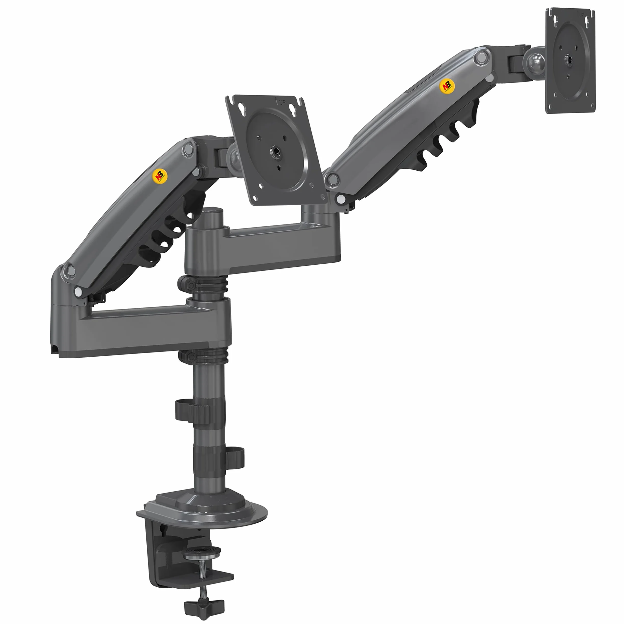 Soporte de Escritorio Giratorio de Alta Resistencia con Resorte de Gas para Dos monitores LCD LED de 17 a 35 Pulgadas con VESA máx. 100 x 100 mm, hasta 9 kg