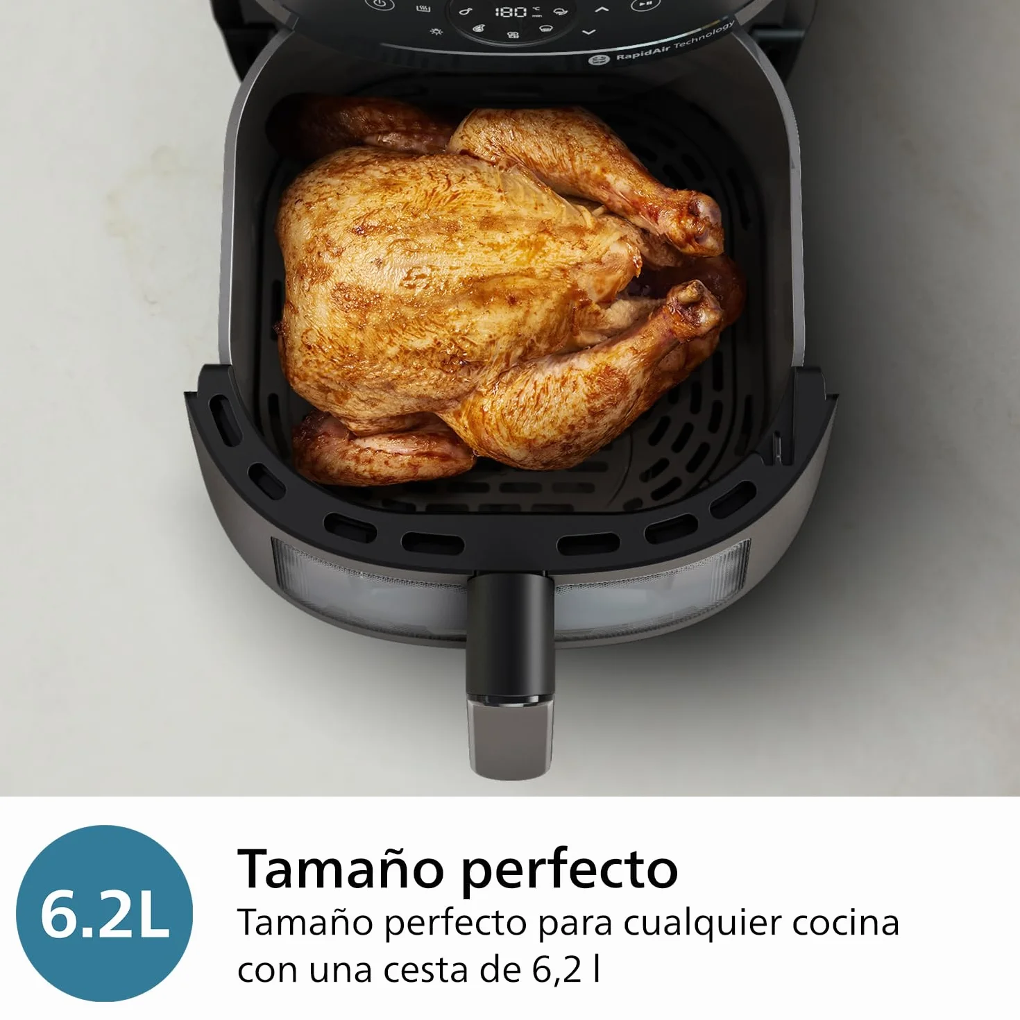 Philips Airfryer 2000 Series Freidora Clásica 6,2L RapidAir 13 Modos de Cocinado Pantalla Táctil NA230/00