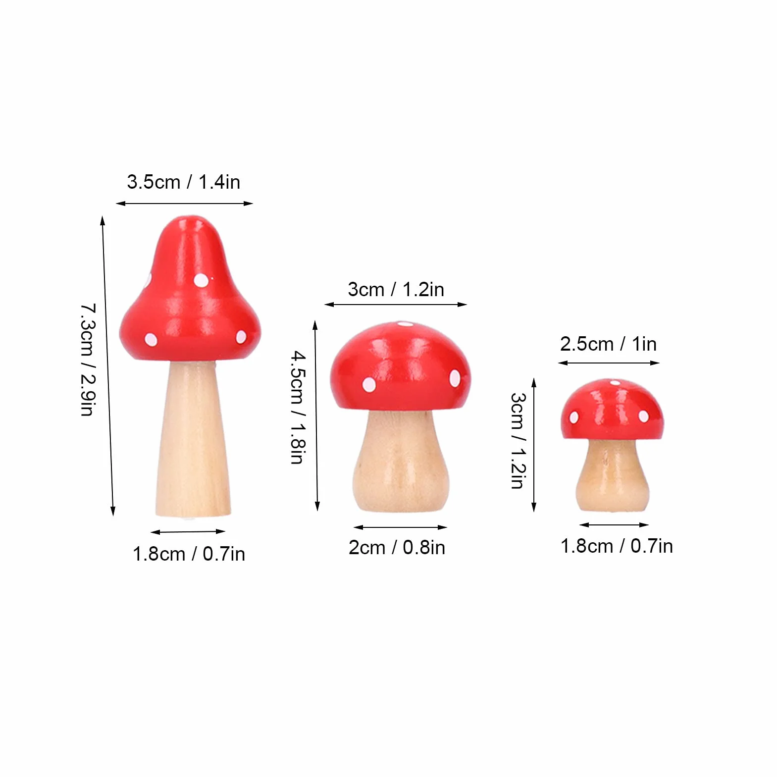AUNMAS Hongos de Madera Adorno Artesanal Ecológico 3 Piezas Decoración Escritorio