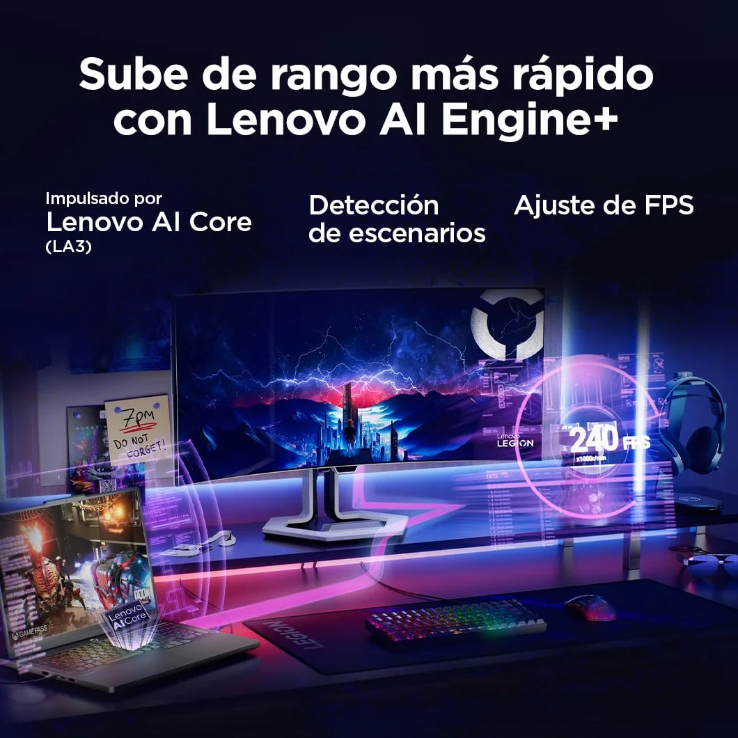 Lenovo Legion Pro 5 Gen10– Portátil Gaming IA 16" WQXGA (Intel Core i9-14900HX, NVIDIA GeForce RTX 5070, 32GB RAM, 1TB SSD, 240Hz, WiFi 6, Sin Sistema Operativo) QWERTY RGB 24 Zonas Español – Negro