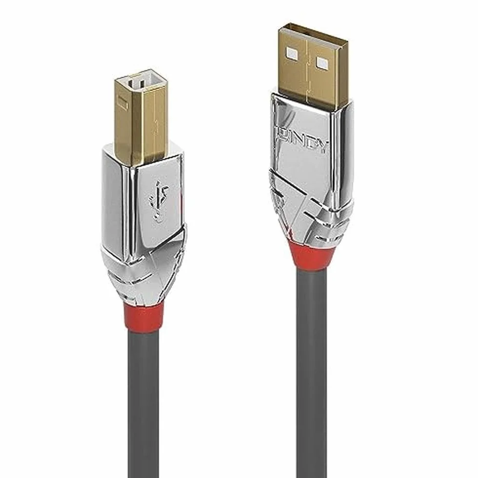 Lindy - Cable USB 2.0 tipo A a B de 5 m, línea Cromo