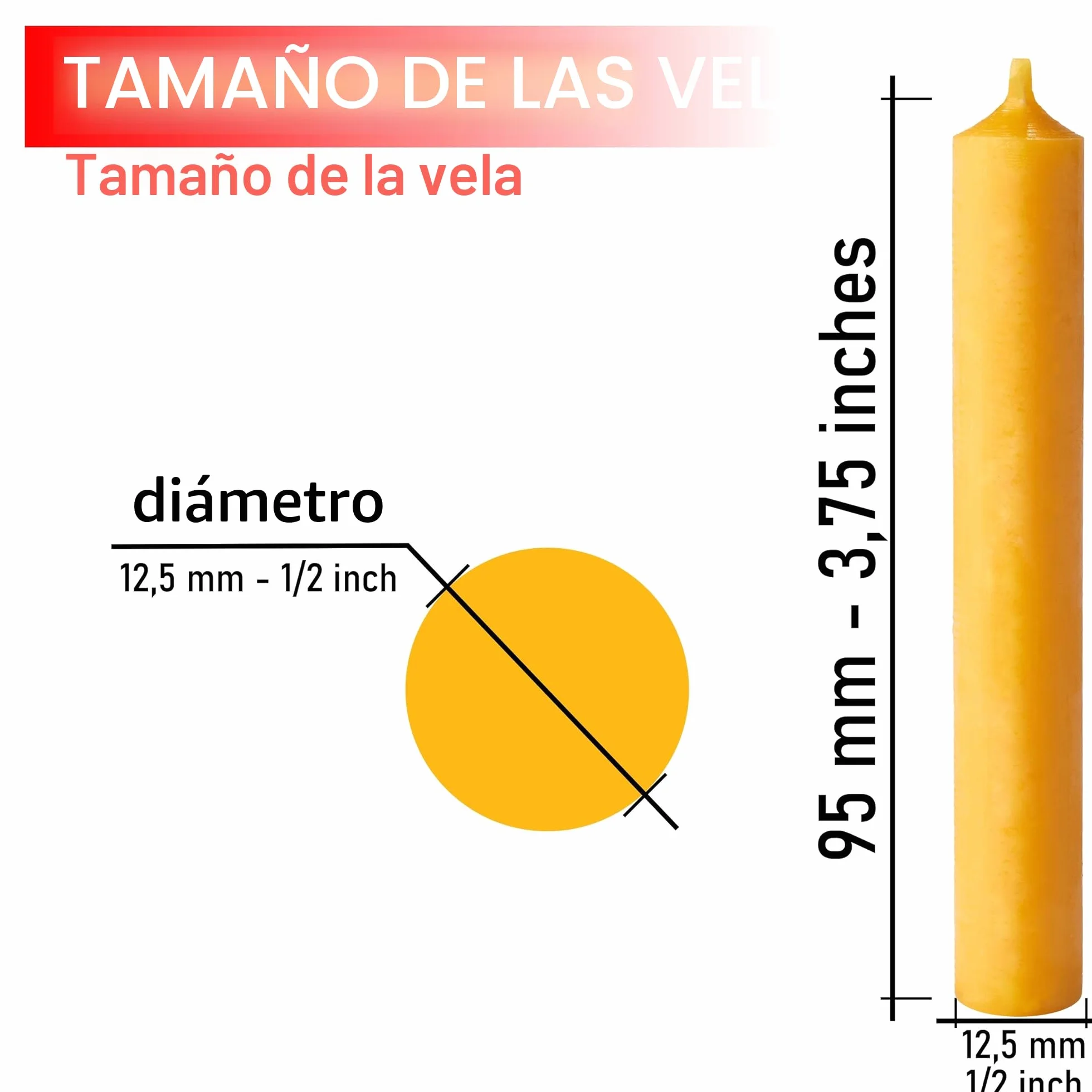 BRUBAKER Velas navideñas de cera de abeja Juego 20 Ø 1,25 cm Amarillo Miel