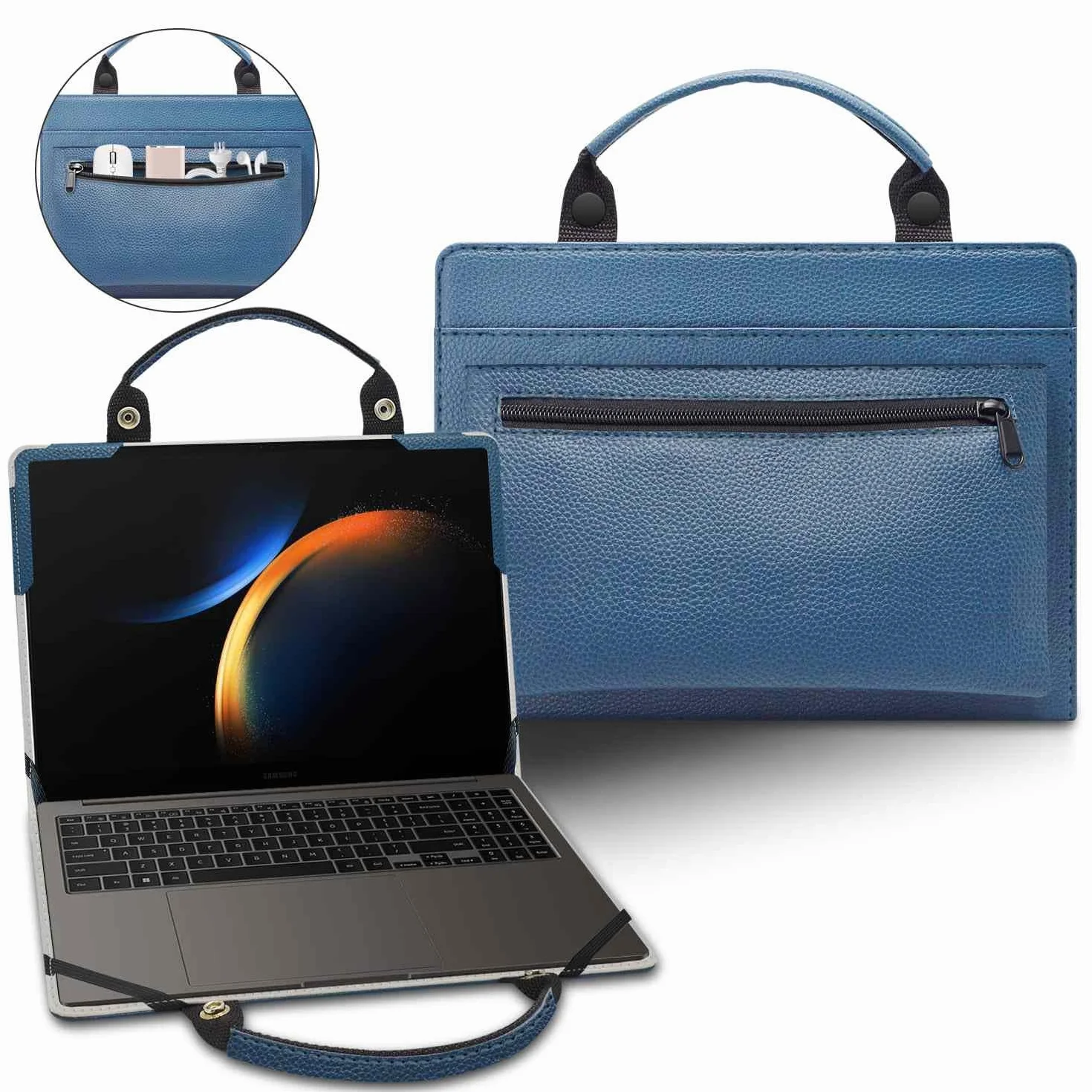 Funda para portátil Samsung Galaxy Book4 Edge 16 NP960XMAA NP960XMBA NP960XMB-KB1US NP960XMA-KB1US con bolsa portátil con asa de bolsa, color azul
