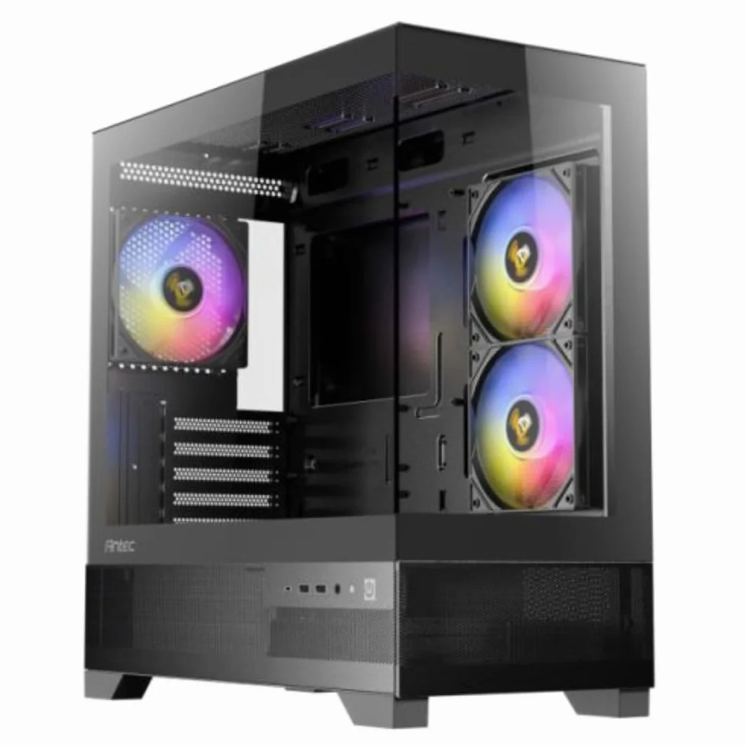 Antec CX500M RGB MicroATX - Carcasa de cristal templado para PC para videojuegos, color negro