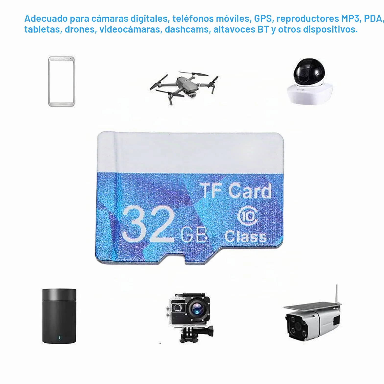Tarjeta TF, Tarjeta de Memoria Micro de Alta Velocidad, Clase 10, Impermeable, Resistente a los Golpes, Mini Tarjeta de Memoria para cámaras, teléfonos móviles, Reproductores de MP3, Drones,