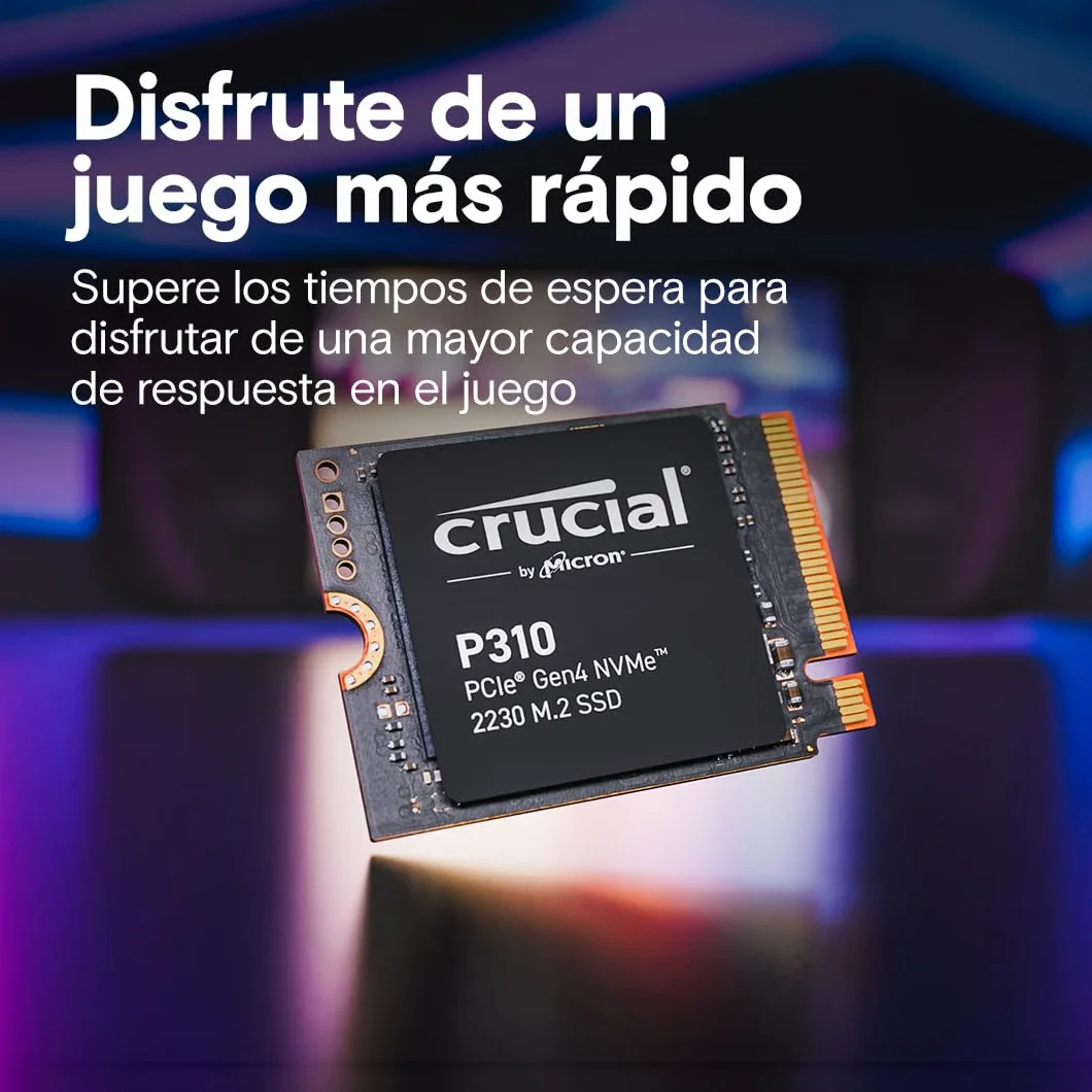 Crucial P310 SSD 2TB PCIe Gen4 NVMe M.2 2230, hasta 7.100 MB/s, Compatible con Steam Deck, ASUS ROG Ally, MSI Claw & Microsoft Surface, Disco Duro - CT2000P310SSD2