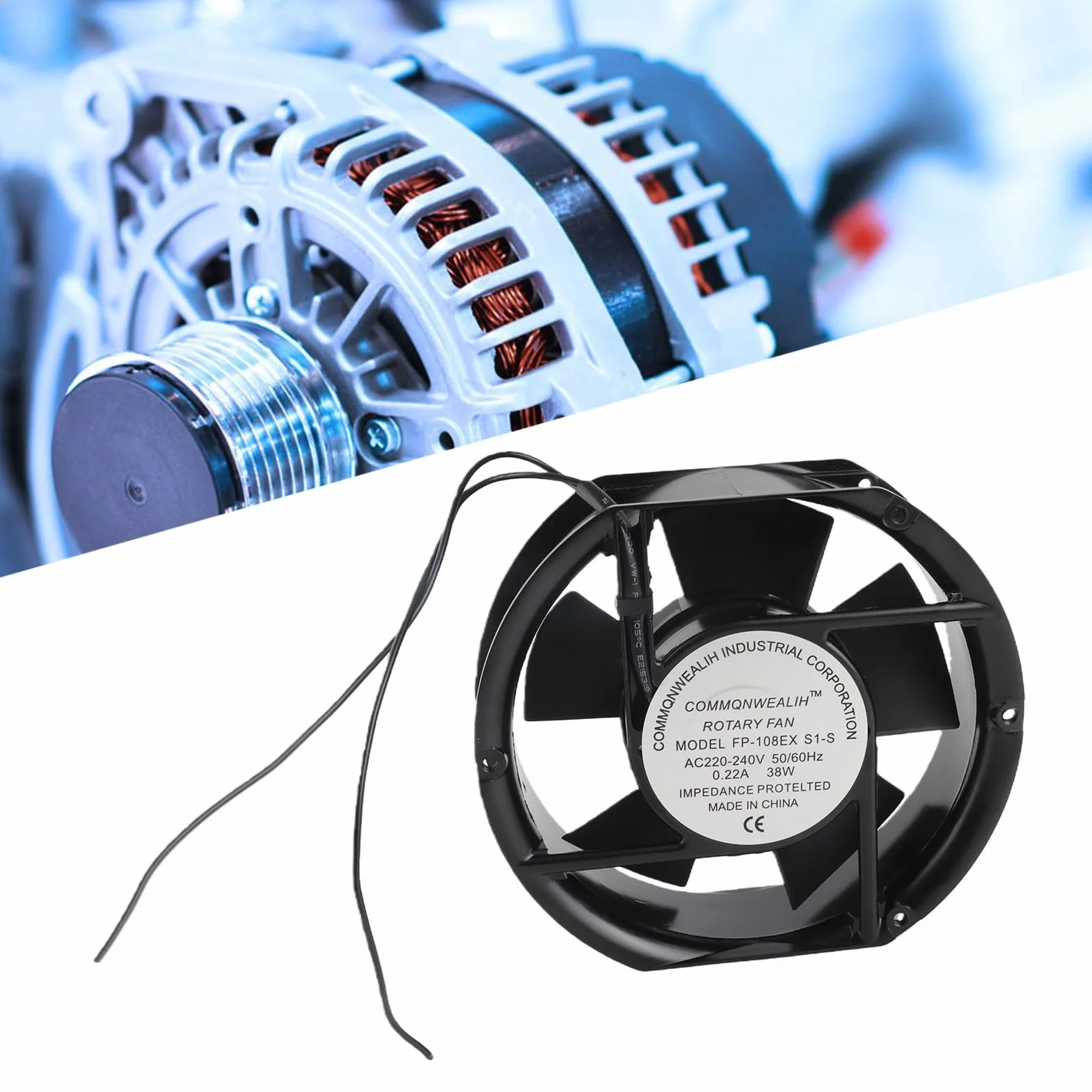 Ventilador Axial, AC 220V 38W Ventilador de Refrigeración Ovalado Con Cojinete de Bolas Ventilador de Enfriamiento 172 x 150 x 50 mm Ventilador Silencioso Para Proyectos de Escape de Ventilación