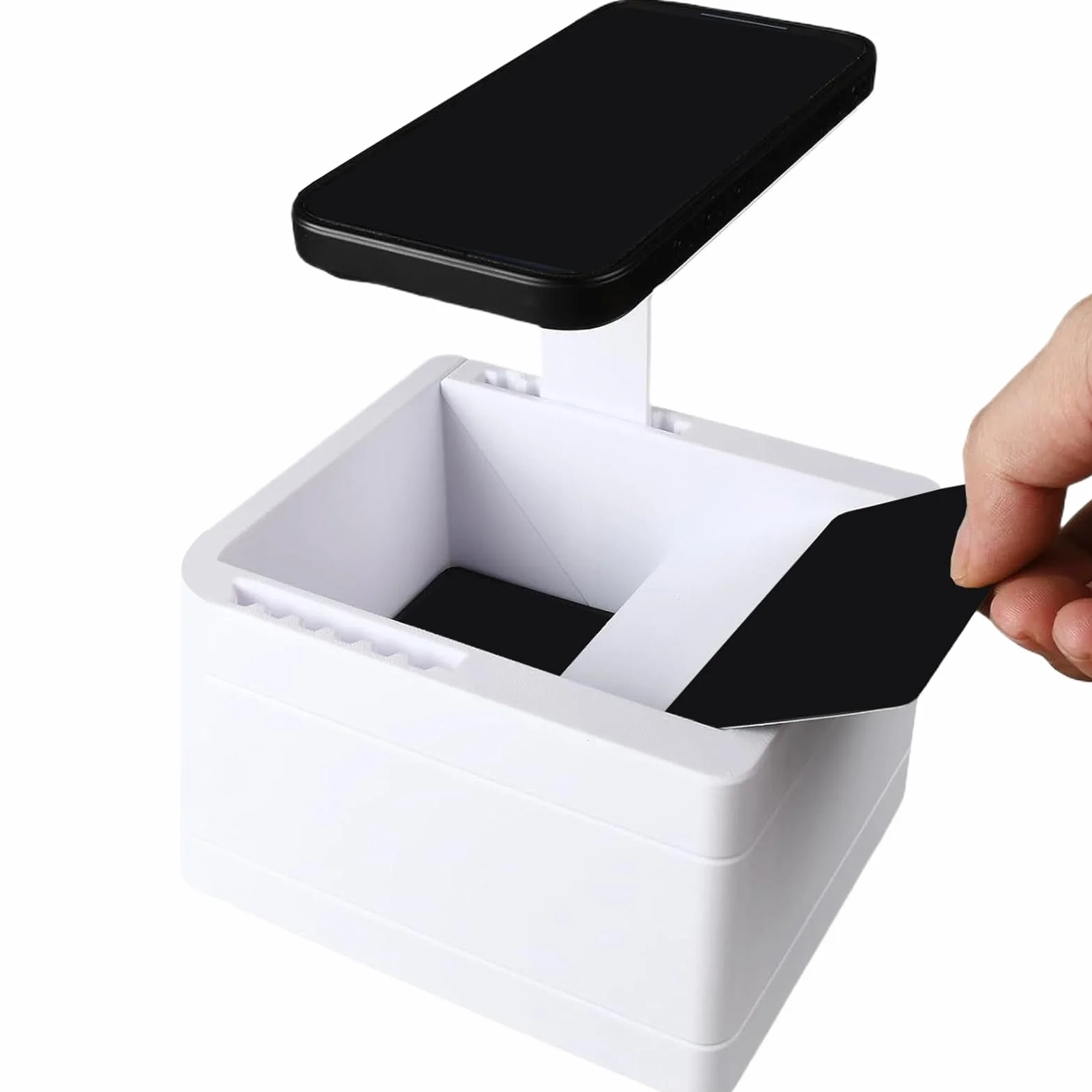 Soporte escáner de tarjetas comerciales, soporte para soporte de papel, alineación de escaneo de precisión, base estable para coleccionistas, tiendas, gerentes, ferias, eventos, 5,51 x 4,72 x 3,7