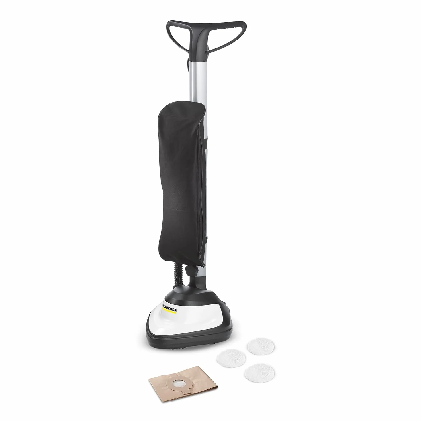 Kärcher Pulidora de suelos FP 303, pulidora de suelos con función de aspiración para pulir suelos duros, velocidad: 1000 rpm, potencia: 600 W, ancho: 29 cm, con cepillos de esponja y bolsa de filtro