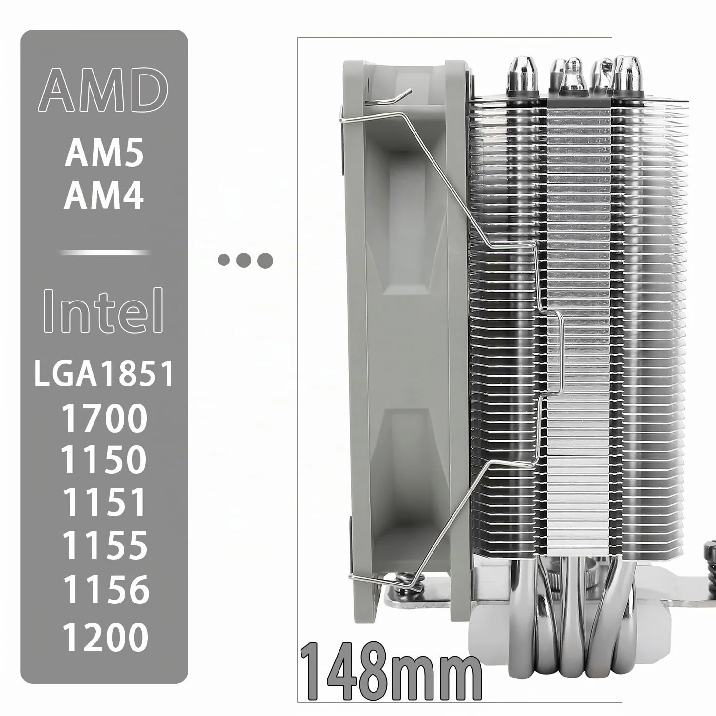 TR-Thermalright Assassin King 120 SE Enfriador de CPU - 5 tubos de calor, 1550 U/min, ventilador de CPU silencioso de 120 mm, para AM4/AM5, Intel LGA1851/1700/115x/1200, Enfriador de PC de 148 mm de