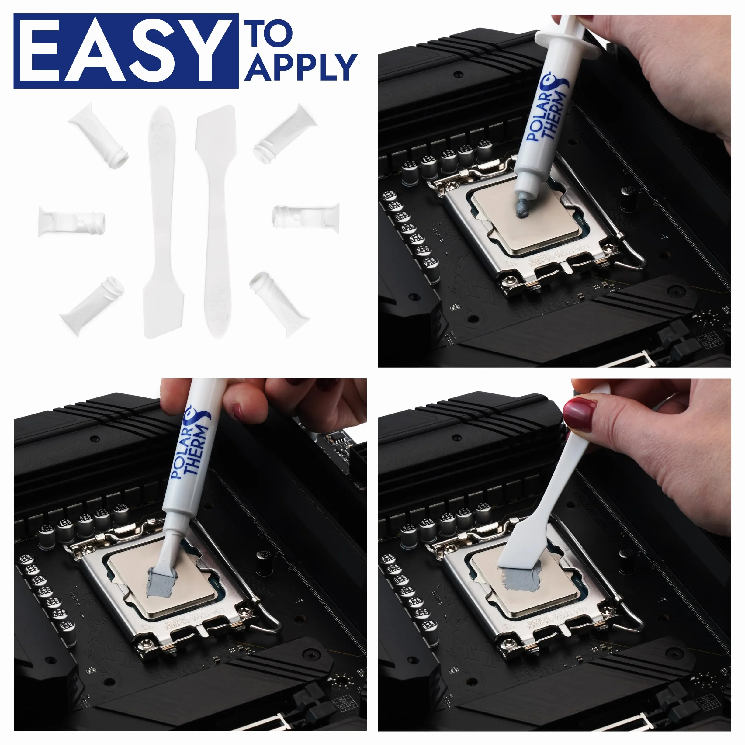 Polartherm X-8 by Thermal Grizzly - Pasta térmica para CPU y GPU de 10 gramos - Alta conductividad térmica, larga durabilidad, grasa térmica no conductora - Kit de compuesto térmico con espátula