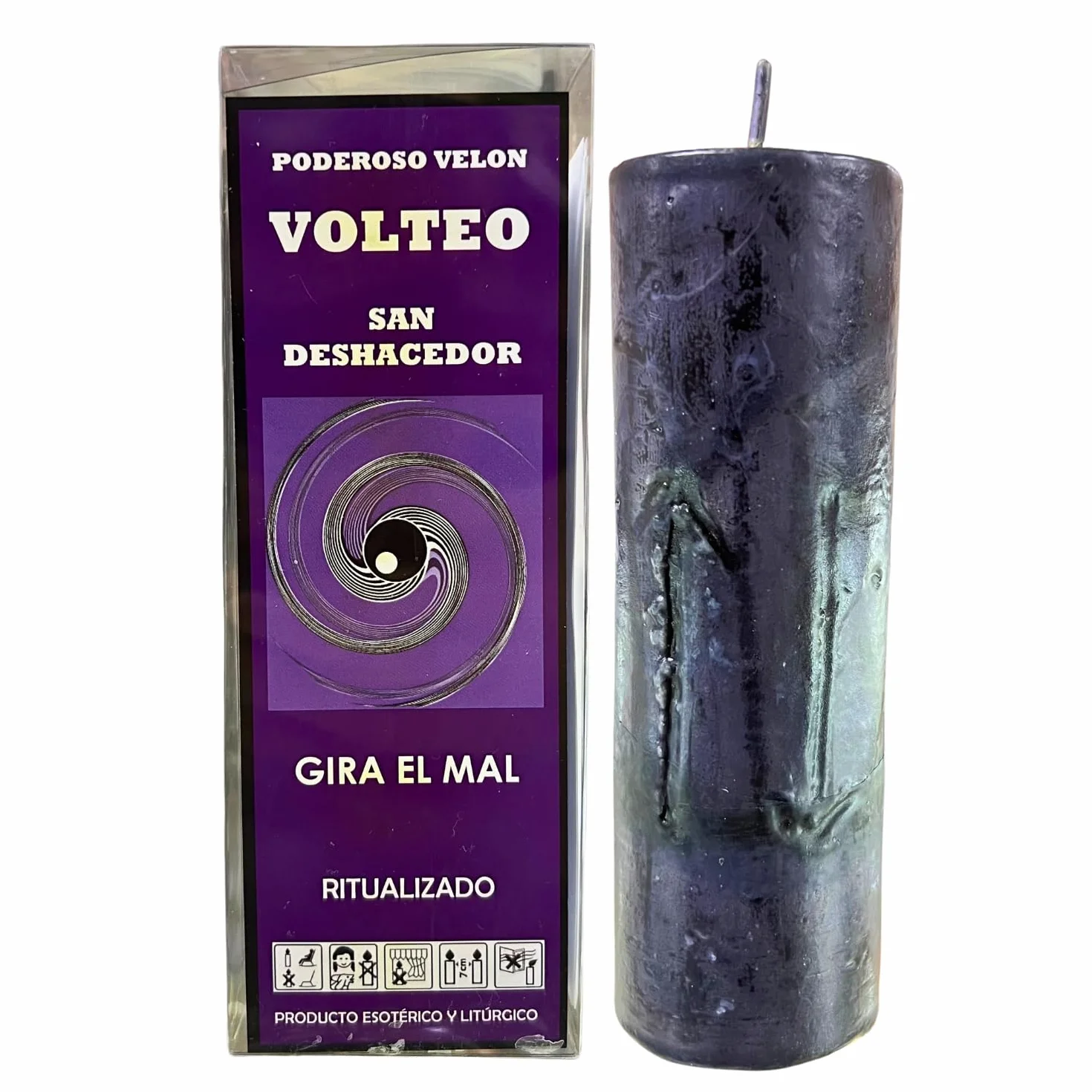 Velón Ritualizado del Volteo San Deshacedor para Cortar Influencias Negativas y Voltear el Mal con Polvos e Instrucciones