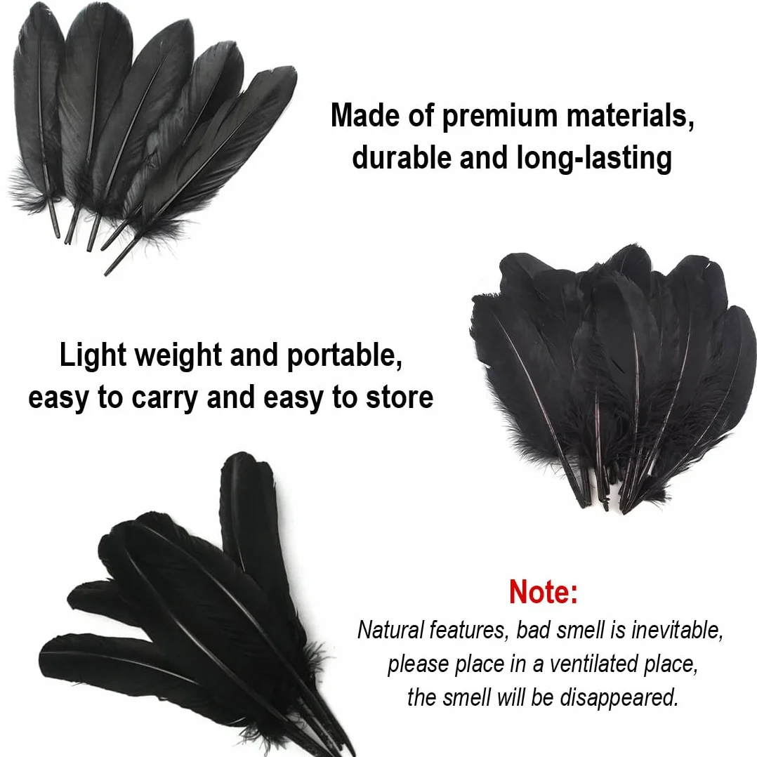 MOLIMOLI Plumas negras naturales 120 unidades para manualidades decoración atrapasueños