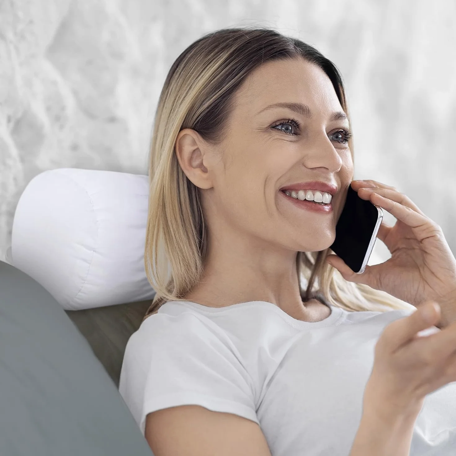 Utopia Bedding Almohada Cilíndrica Fibra Virgen Siliconada 2 Paquete 15x40 cm Blanco