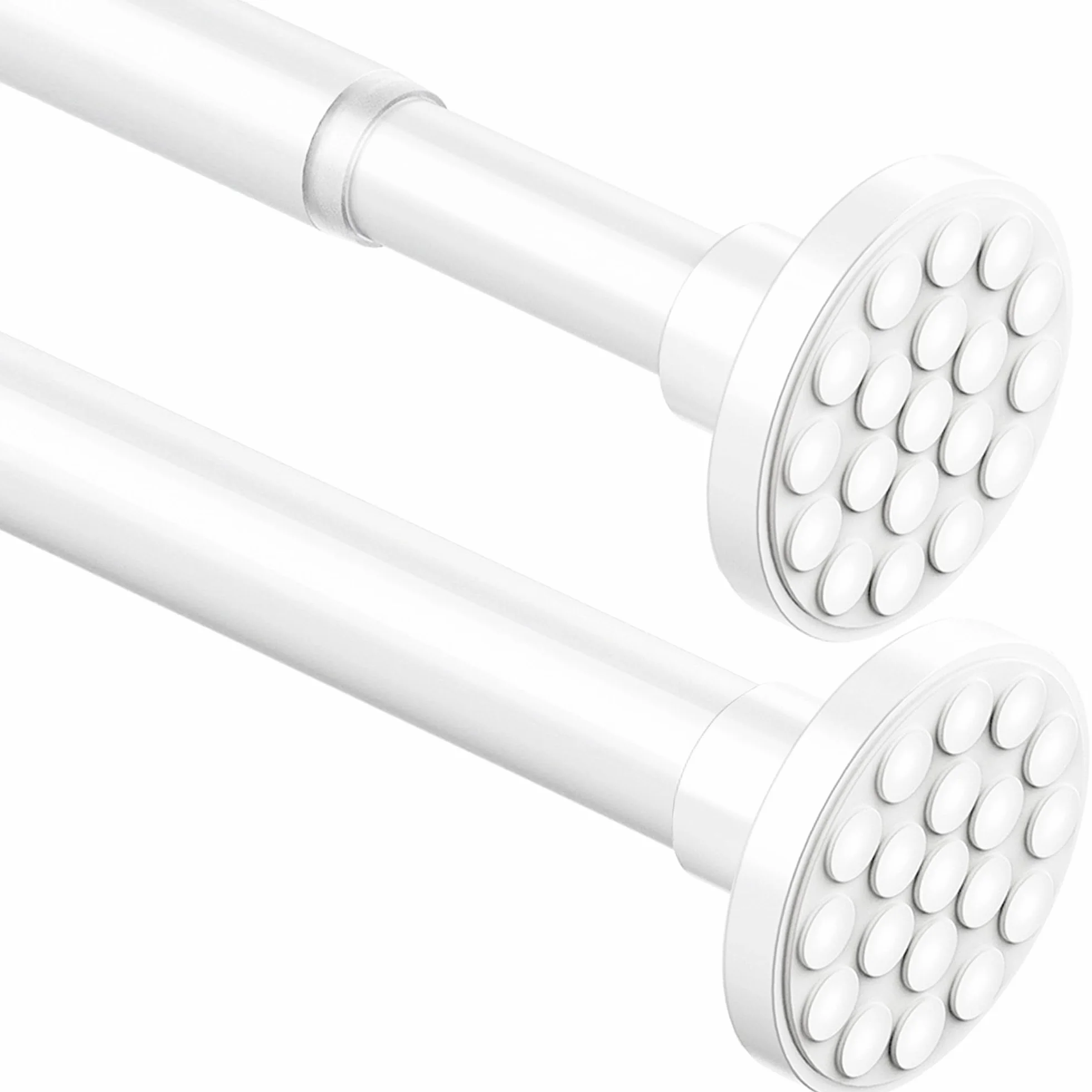 Barra de Cortina Telescópica Extensible 300cm 85-270cm Φ32mm Blanco Baño Dormitorio