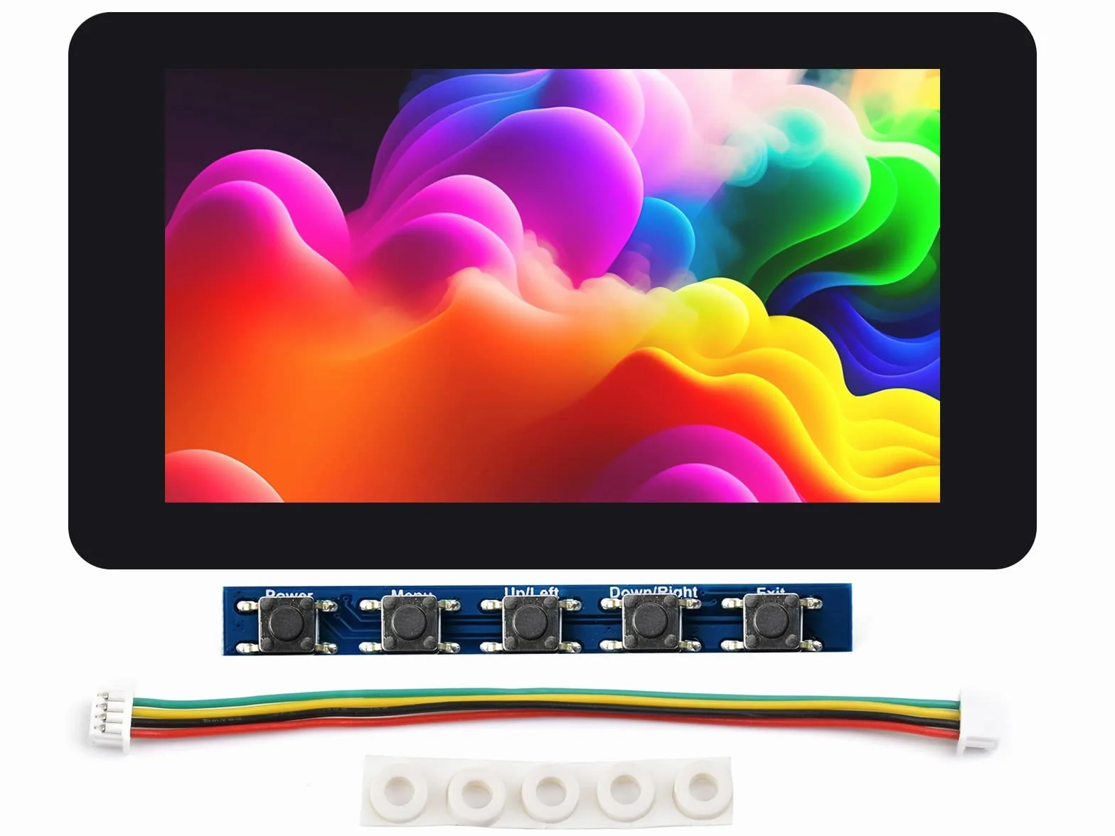 Waveshare 7 Inch 5-Point Capacitive Touch Screen Display Kit for Raspberry Pi Zero 7'' 1024×600 Resolution IPS Display Expansion Board,Easy to Build All-in-One Mini Computer