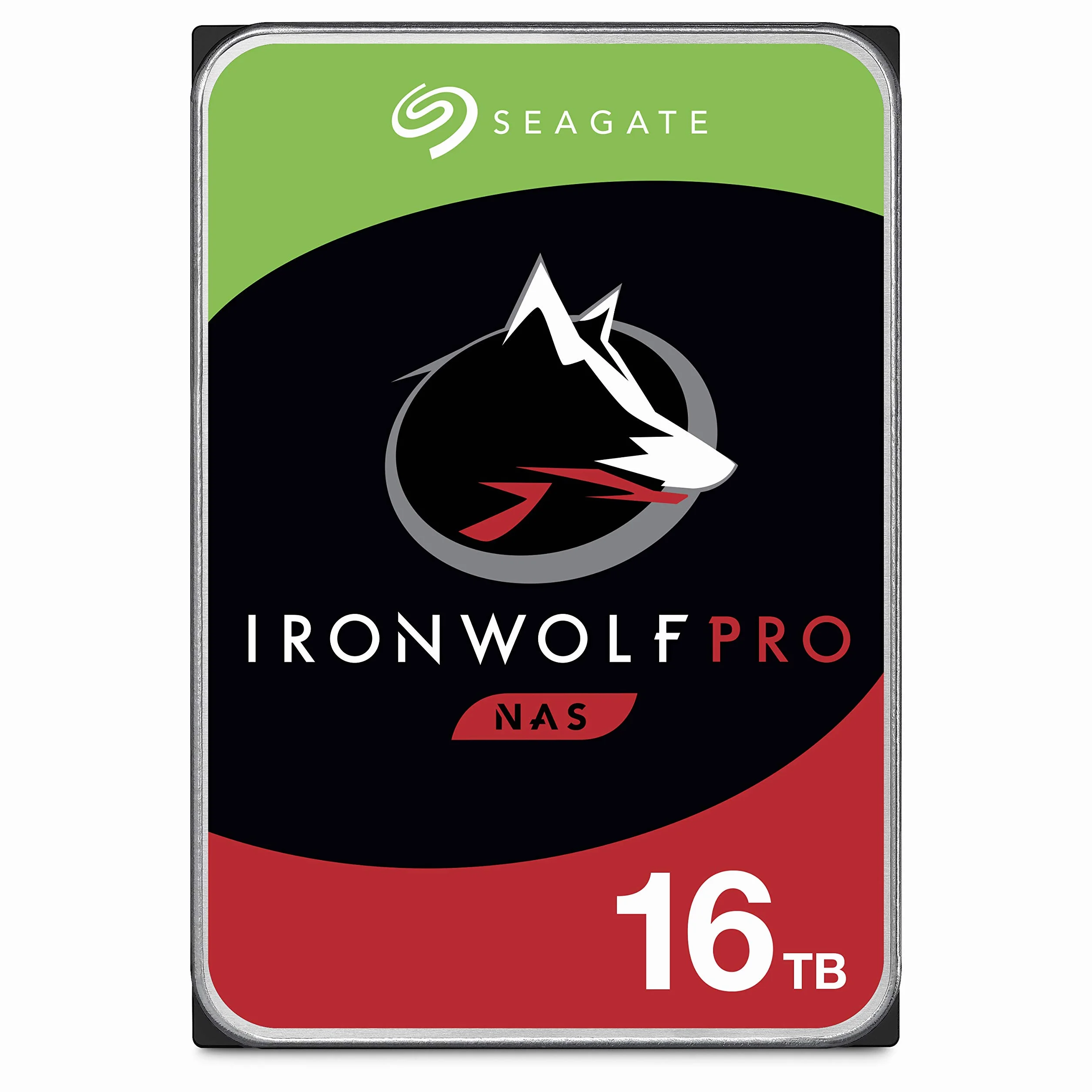 Seagate IronWolf Pro, 16TB, NAS, Disco duro interno, HDD, CMR 3,5" SATA 6GB/s, caché 256 MB, almacenamiento RAID, 3 años Rescue Services (ST16000NE000)