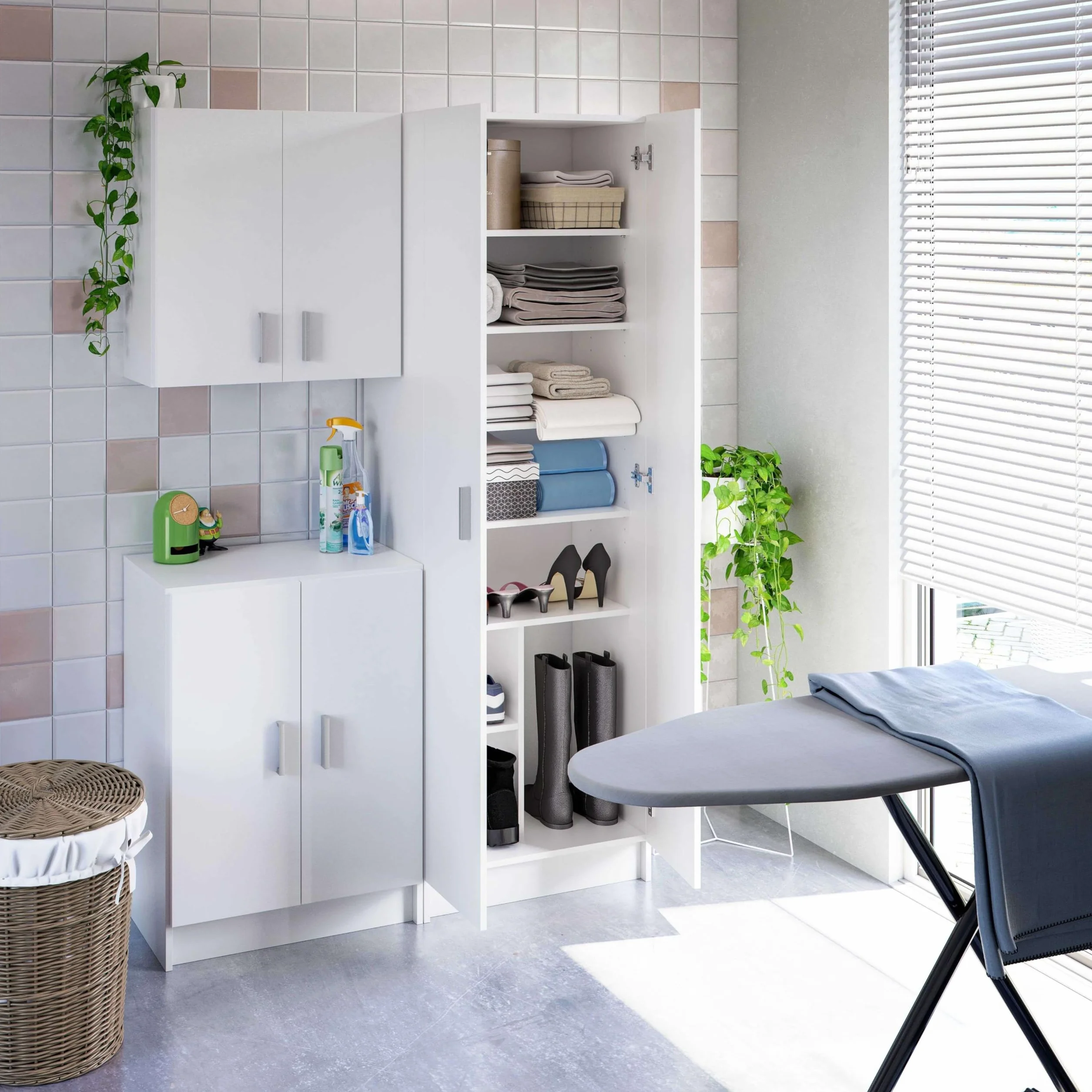 Habitdesign Armario Multiusos Bajo 2 Puertas Blanco Mate 80x59x37 cm