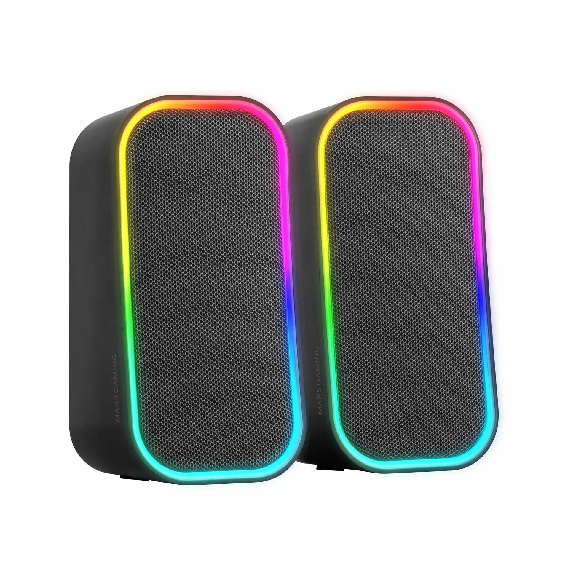 Mars Gaming MS-OM, Altavoces Gaming 20W, Iluminación Dinámica RGB, Altavoces Bluetooth 5.3 + AUX-IN, Caja de Control de Volumen, Chipset DSP Personalizado, Compatibilidad Universal, Negro