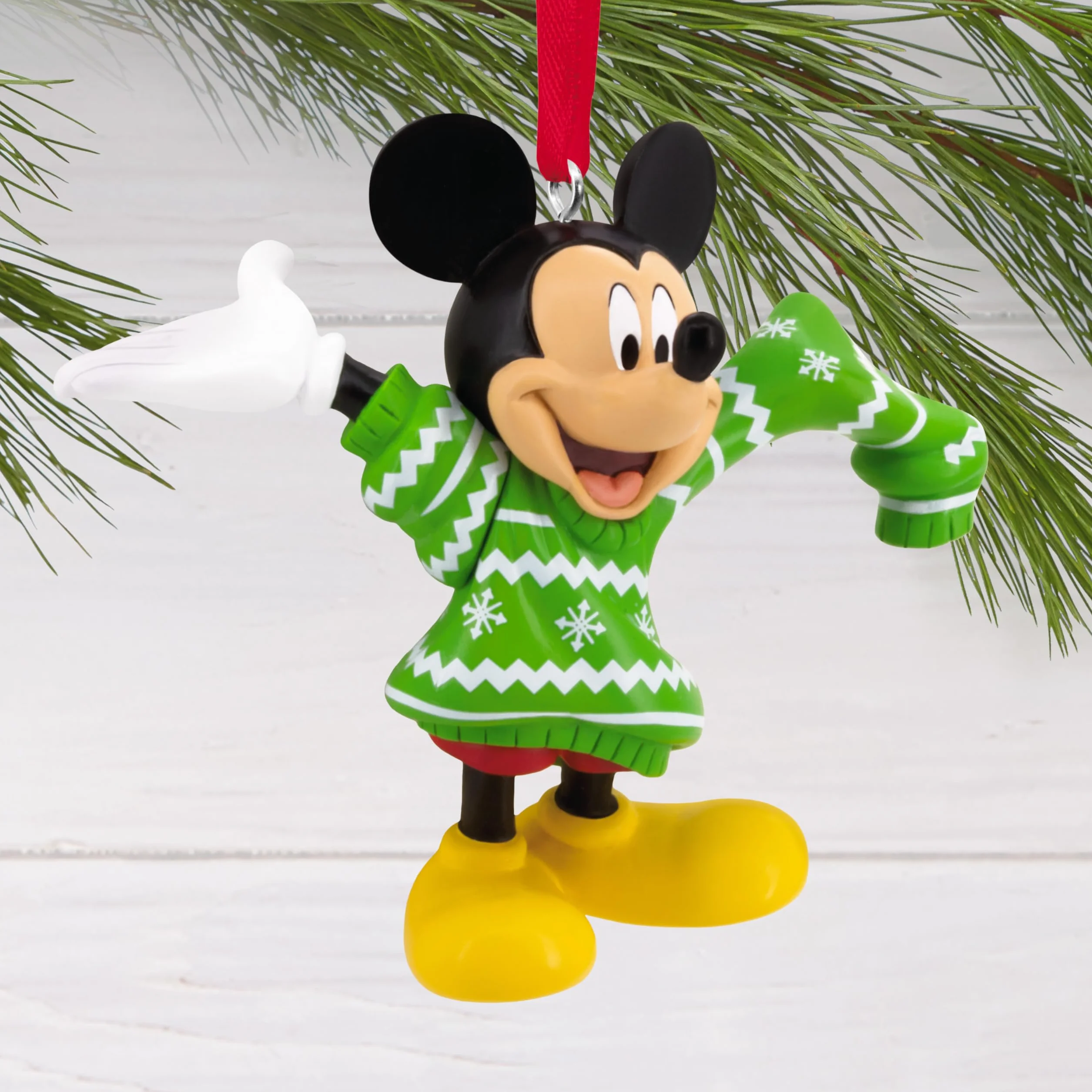 Hallmark Adorno de Mickey Mouse Puente de Gran Tamaño, Decoración de Árbol Disney, Adorno Colgante de Navidad