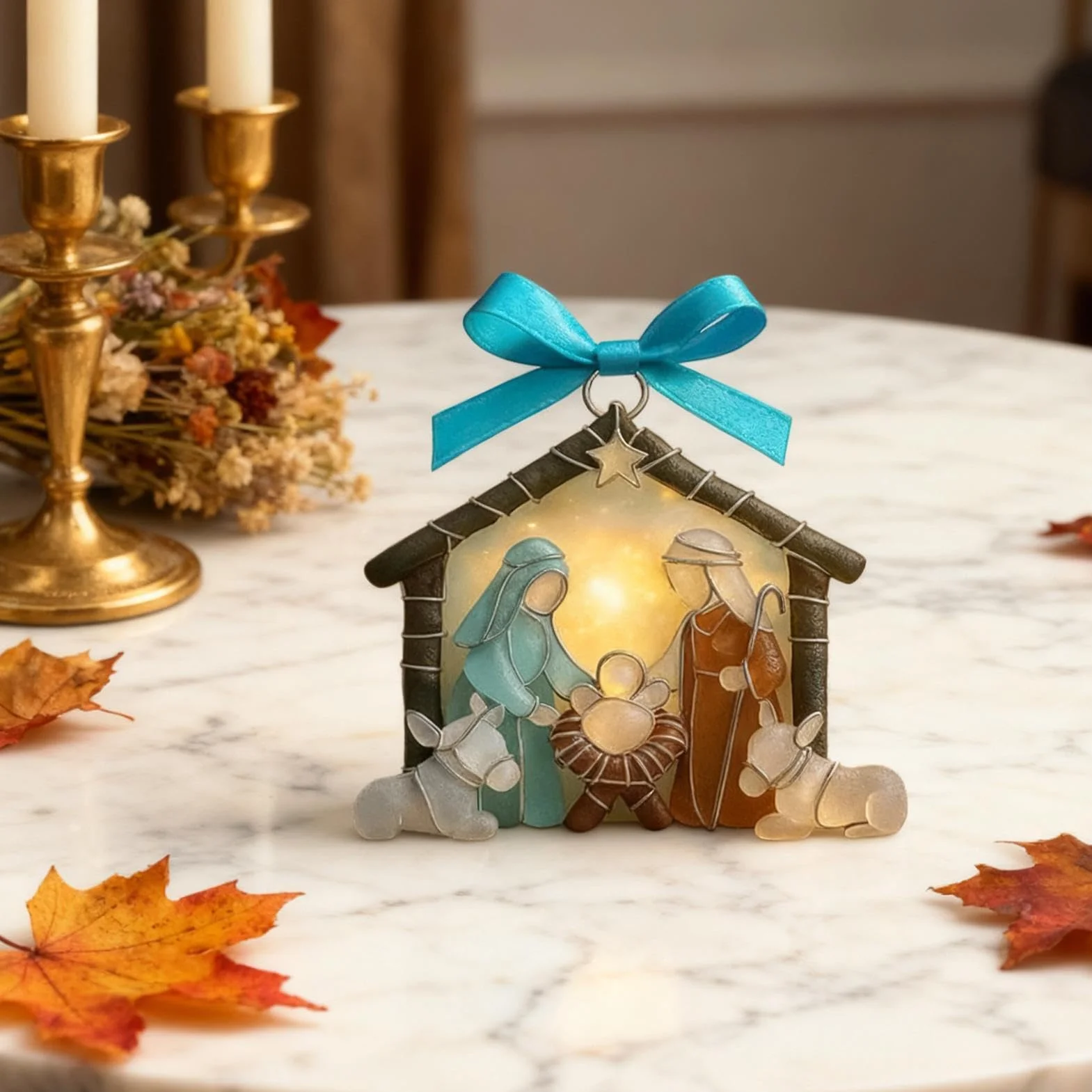 Colgante Belén Acrílico Decorativo 2D Plano Mesa Navidad Árbol