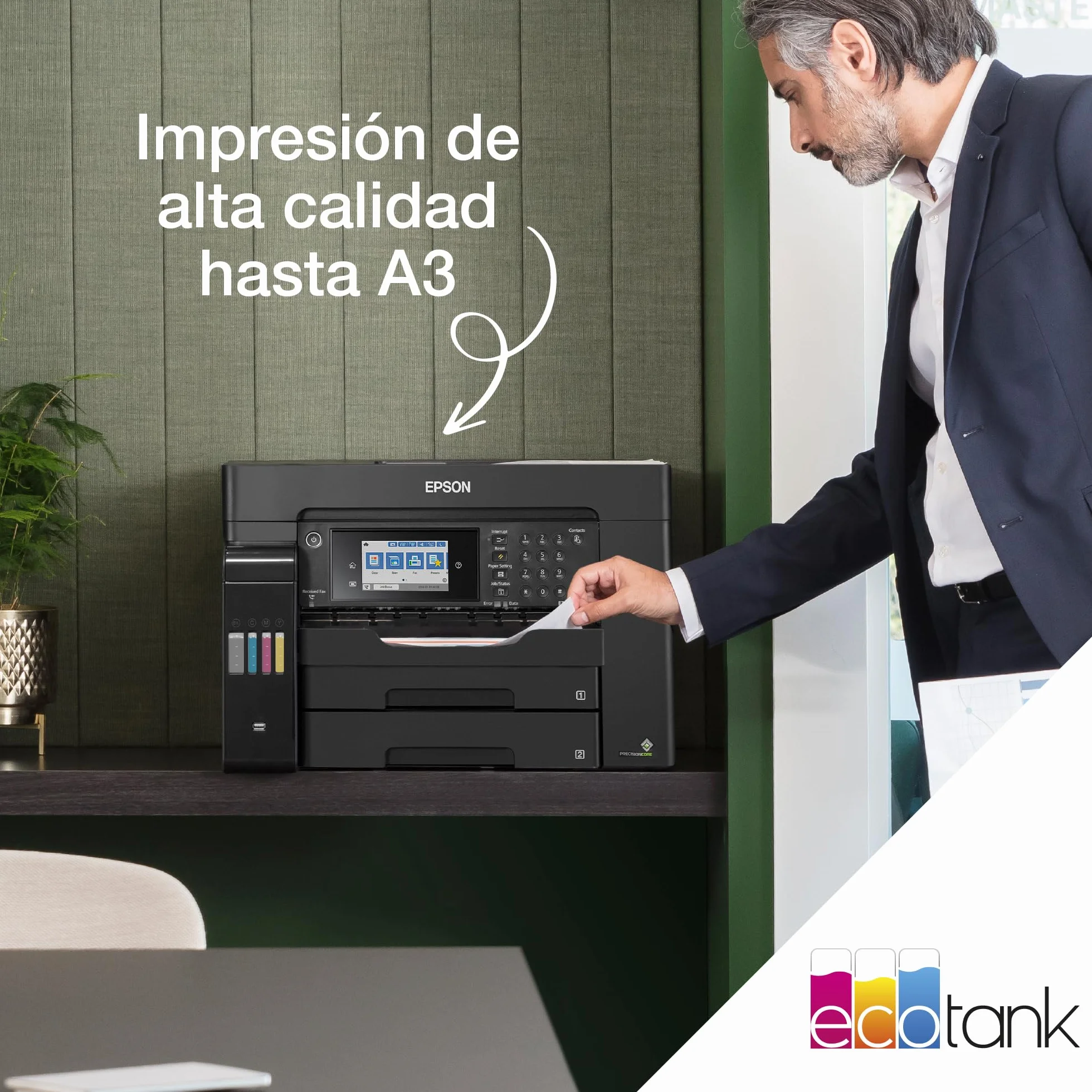 Epson Impresora multifunción EcoTank ET-16605 A3+ con depósito de Tinta, conexión Wi-Fi y fax