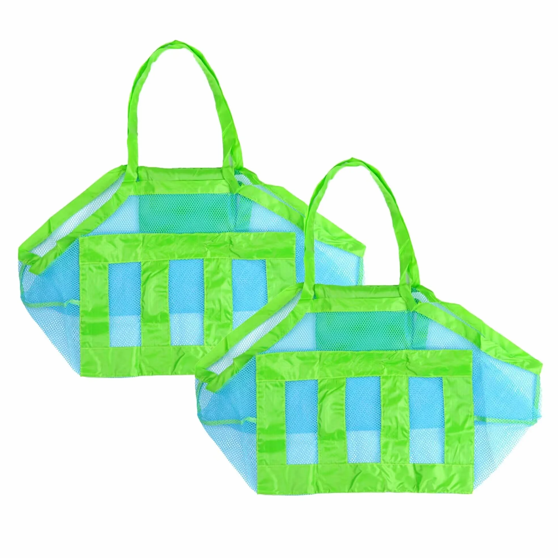 Bolsa Playa Juguetes Azul 1pc Gran Bolsa de Malla Playa Bolsa Plegable de Malla de Playa para Niños Mesh Beach Bag para al Aire Libre Natación Piscina Viajes Toallas Juguetes