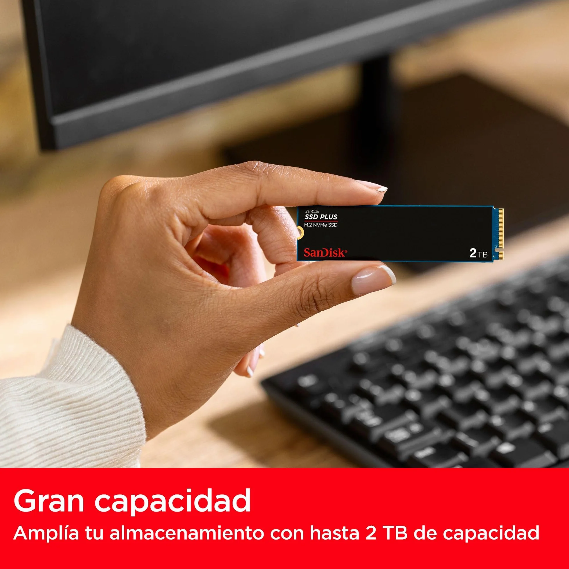 SanDisk SSD Plus 1TB M.2 2280 PCIe Gen3 NVMe SSD 3200 MB/s