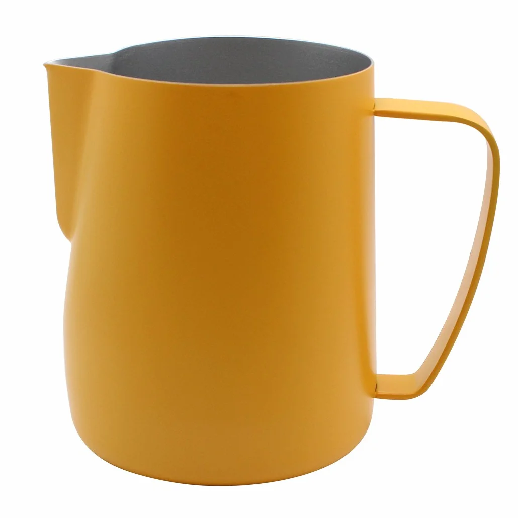Jarra de acero inoxidable para espumar al vapor 600 ml amarillo